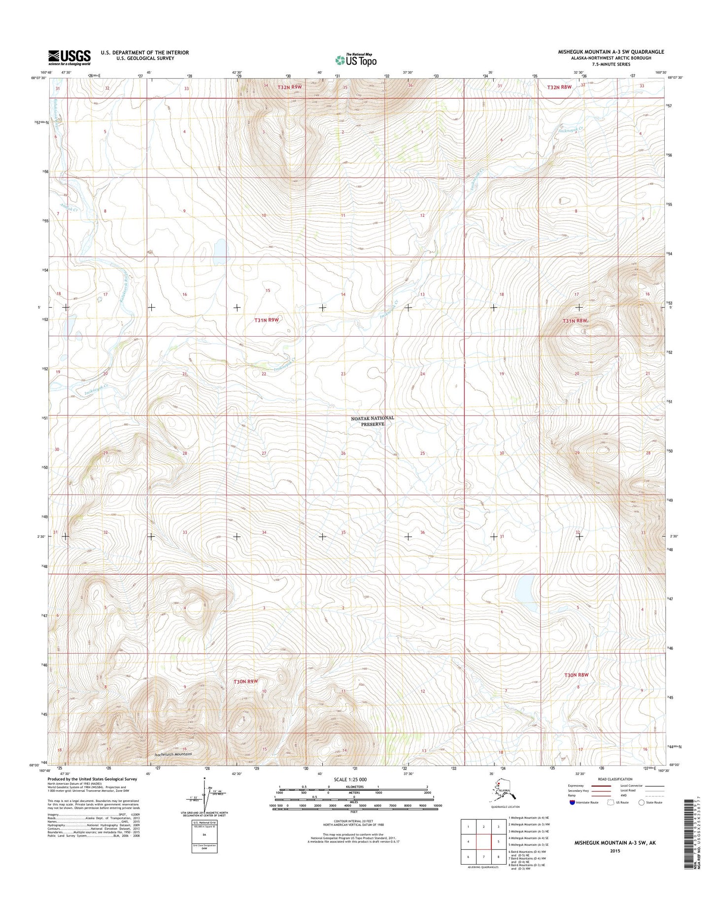 Misheguk Mountain A-3 SW Alaska US Topo Map Image