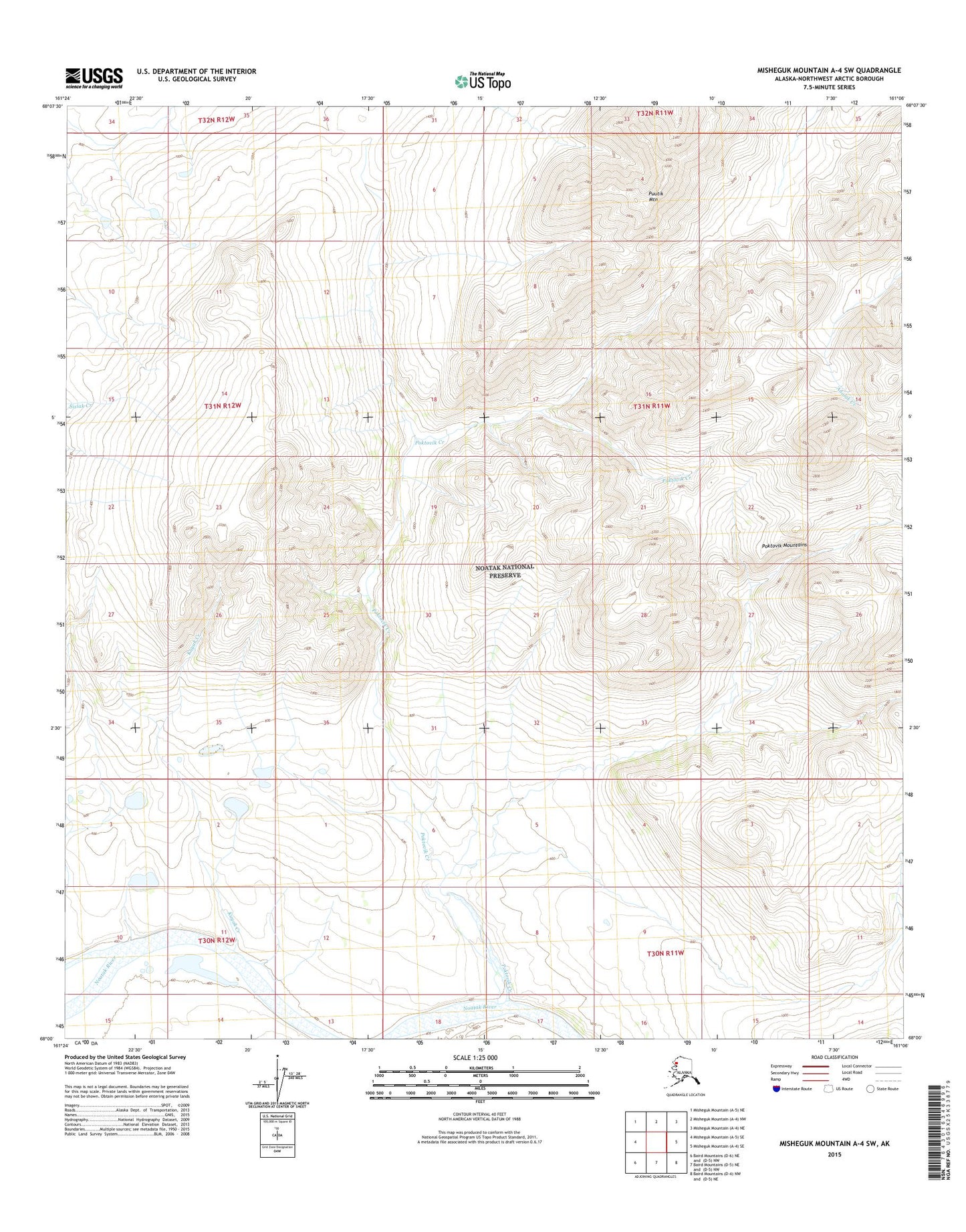Misheguk Mountain A-4 SW Alaska US Topo Map Image