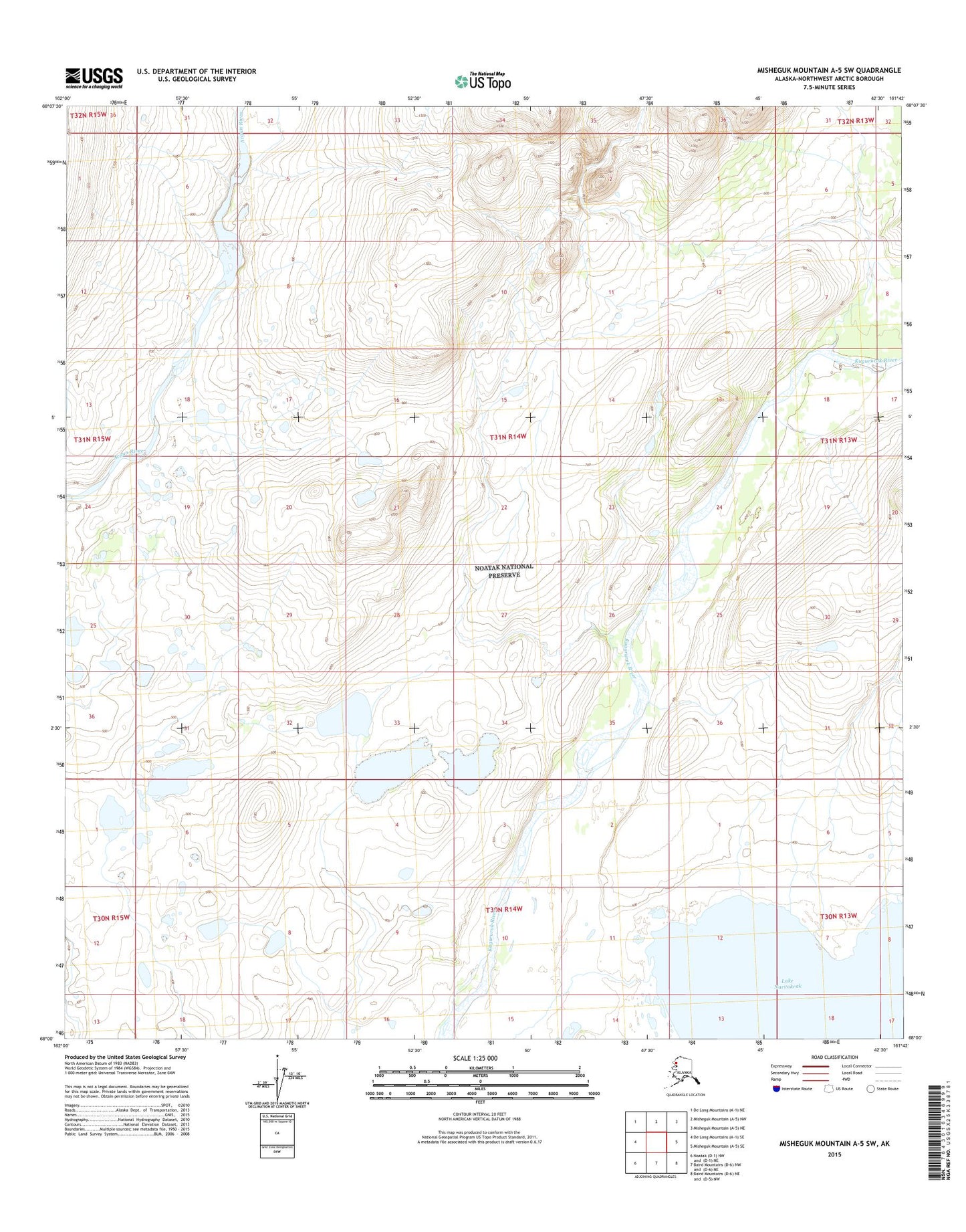 Misheguk Mountain A-5 SW Alaska US Topo Map Image