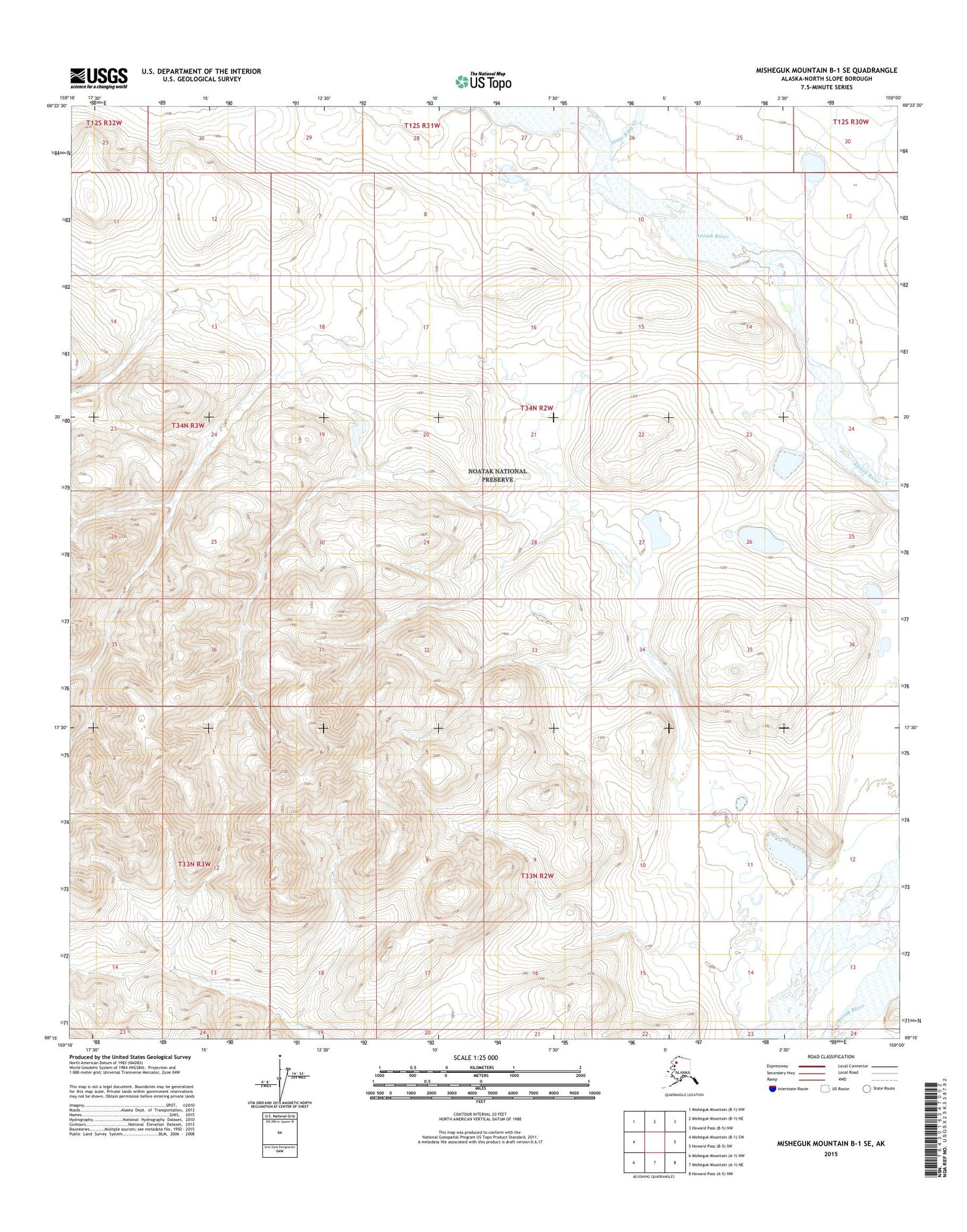 Misheguk Mountain B-1 SE Alaska US Topo Map Image