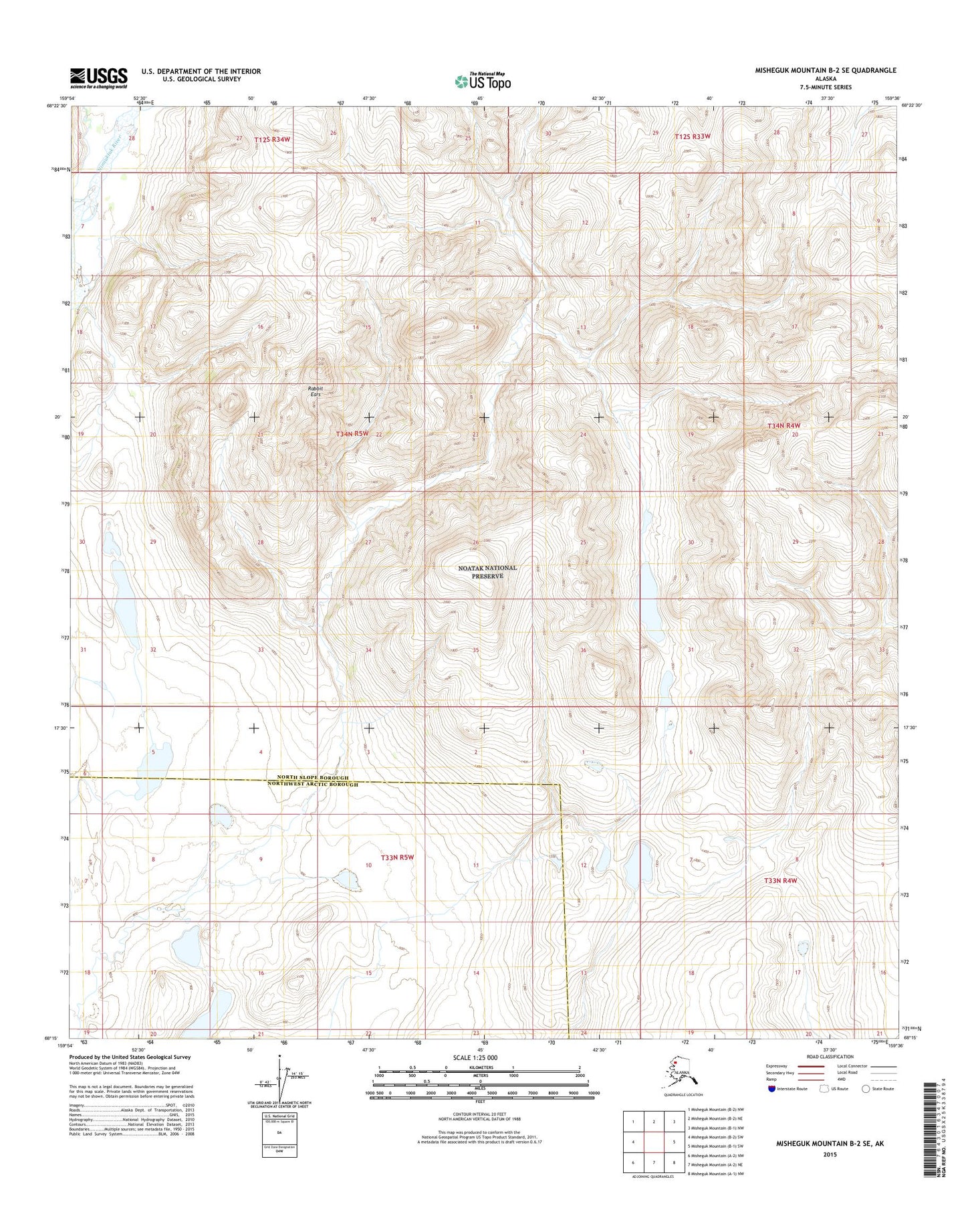 Misheguk Mountain B-2 SE Alaska US Topo Map Image