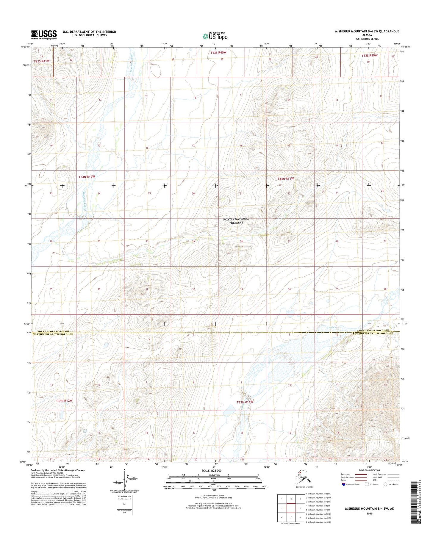 Misheguk Mountain B-4 SW Alaska US Topo Map Image