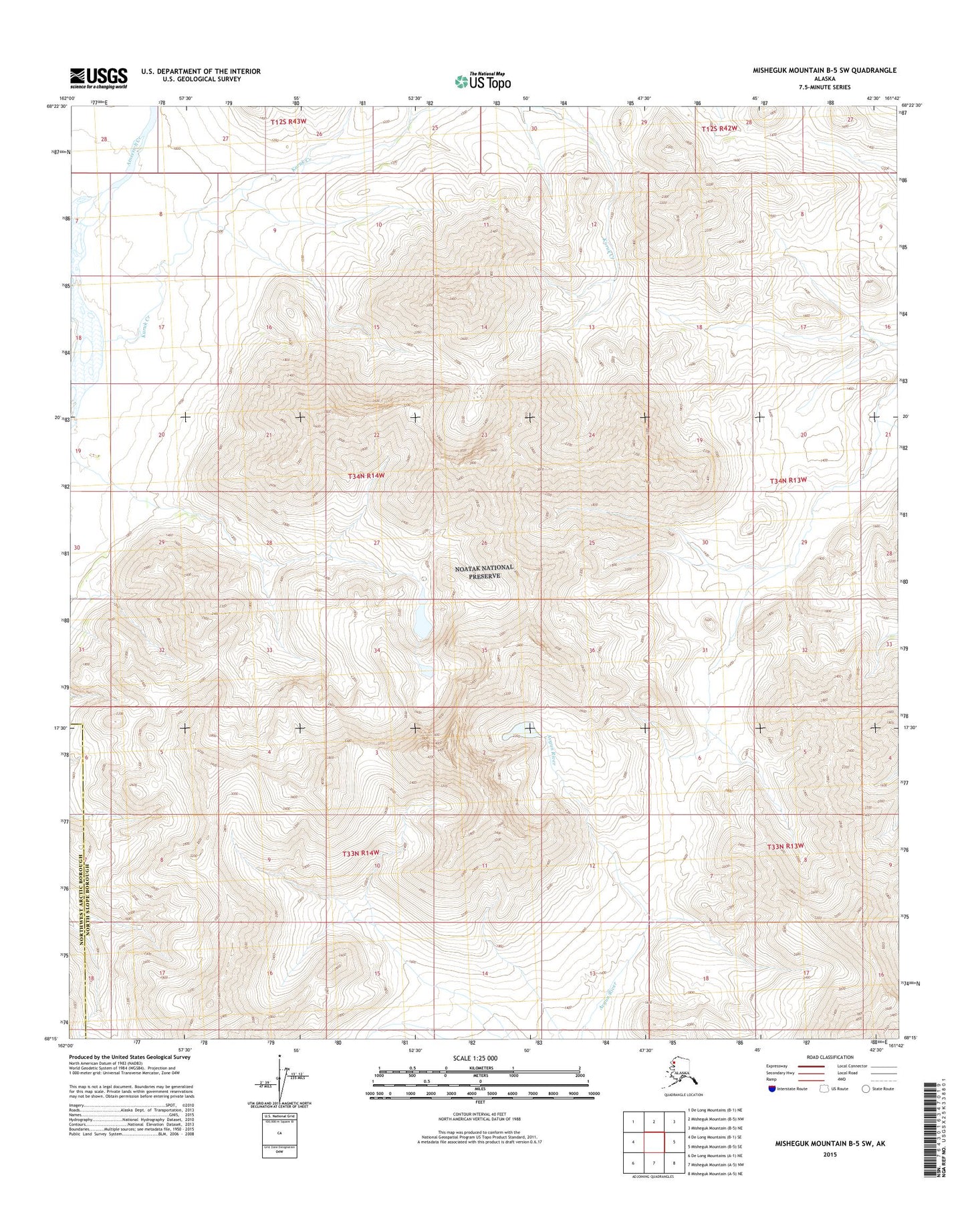Misheguk Mountain B-5 SW Alaska US Topo Map Image