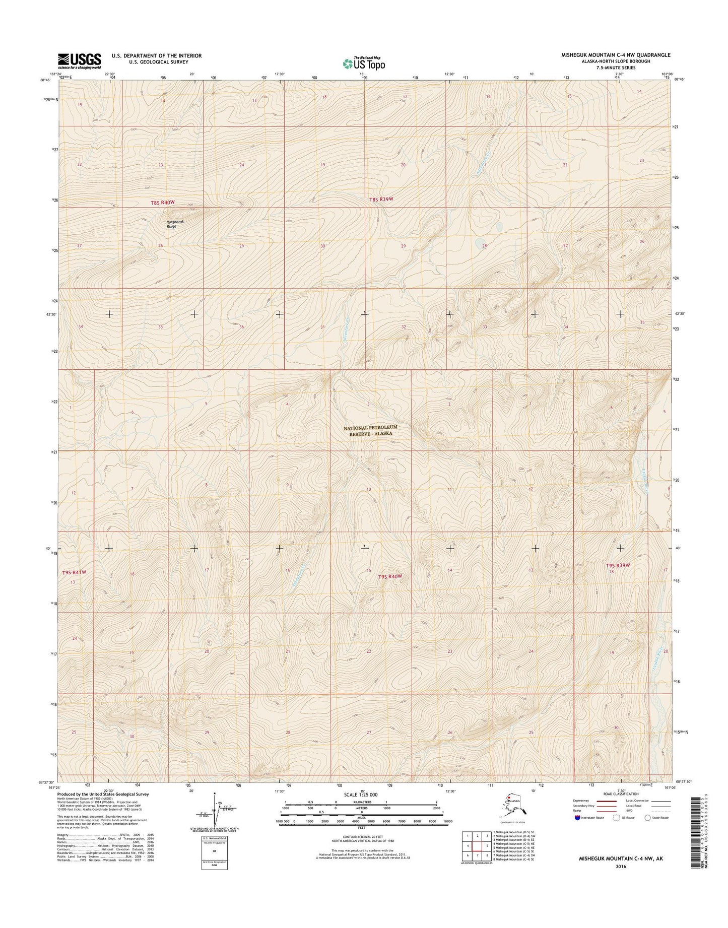 Misheguk Mountain C-4 NW Alaska US Topo Map Image
