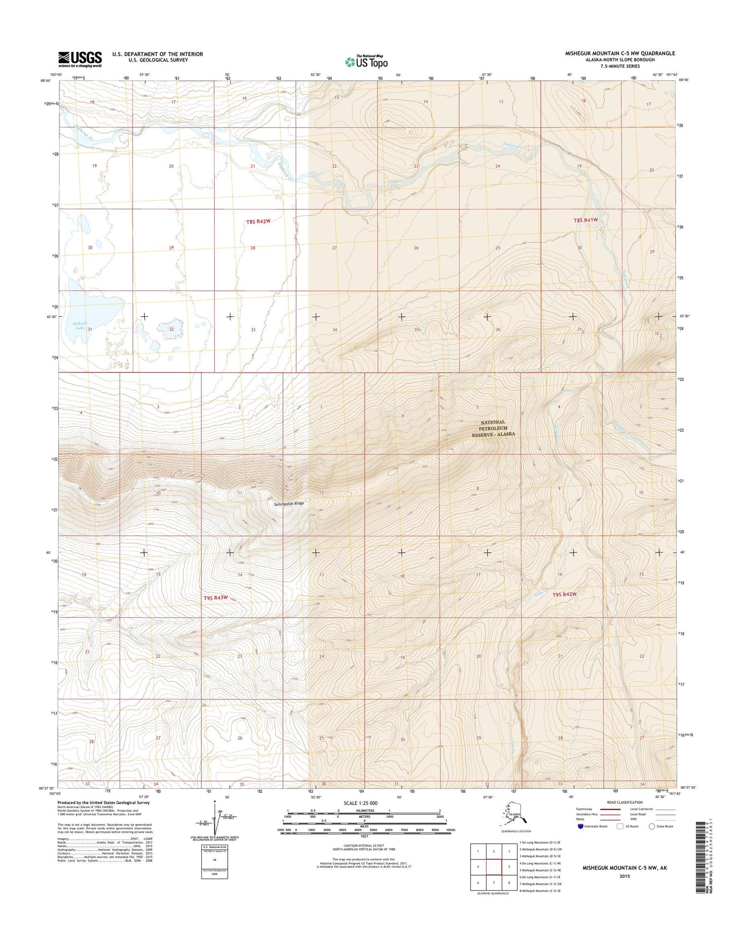 Misheguk Mountain C-5 NW Alaska US Topo Map Image