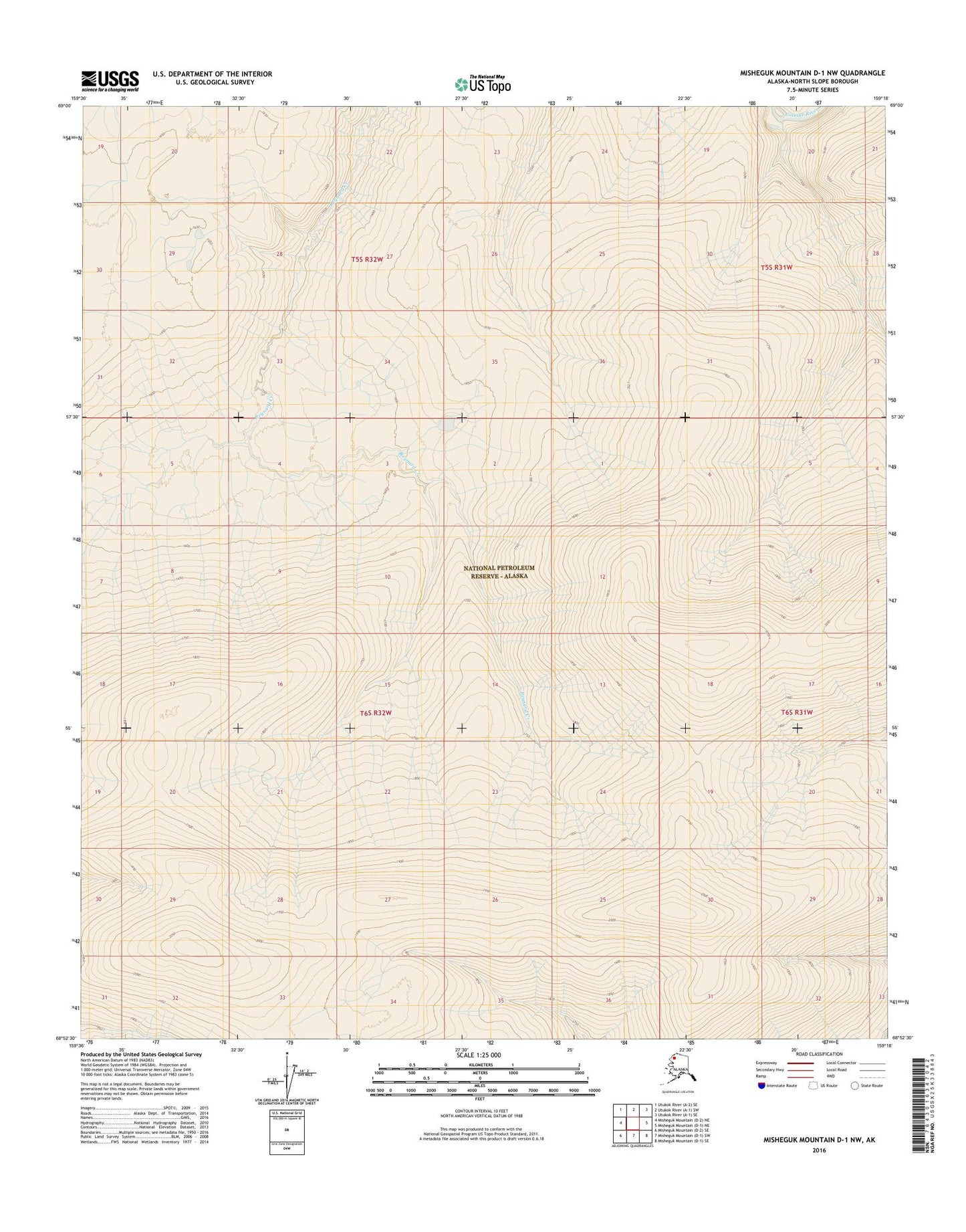 Misheguk Mountain D-1 NW Alaska US Topo Map Image