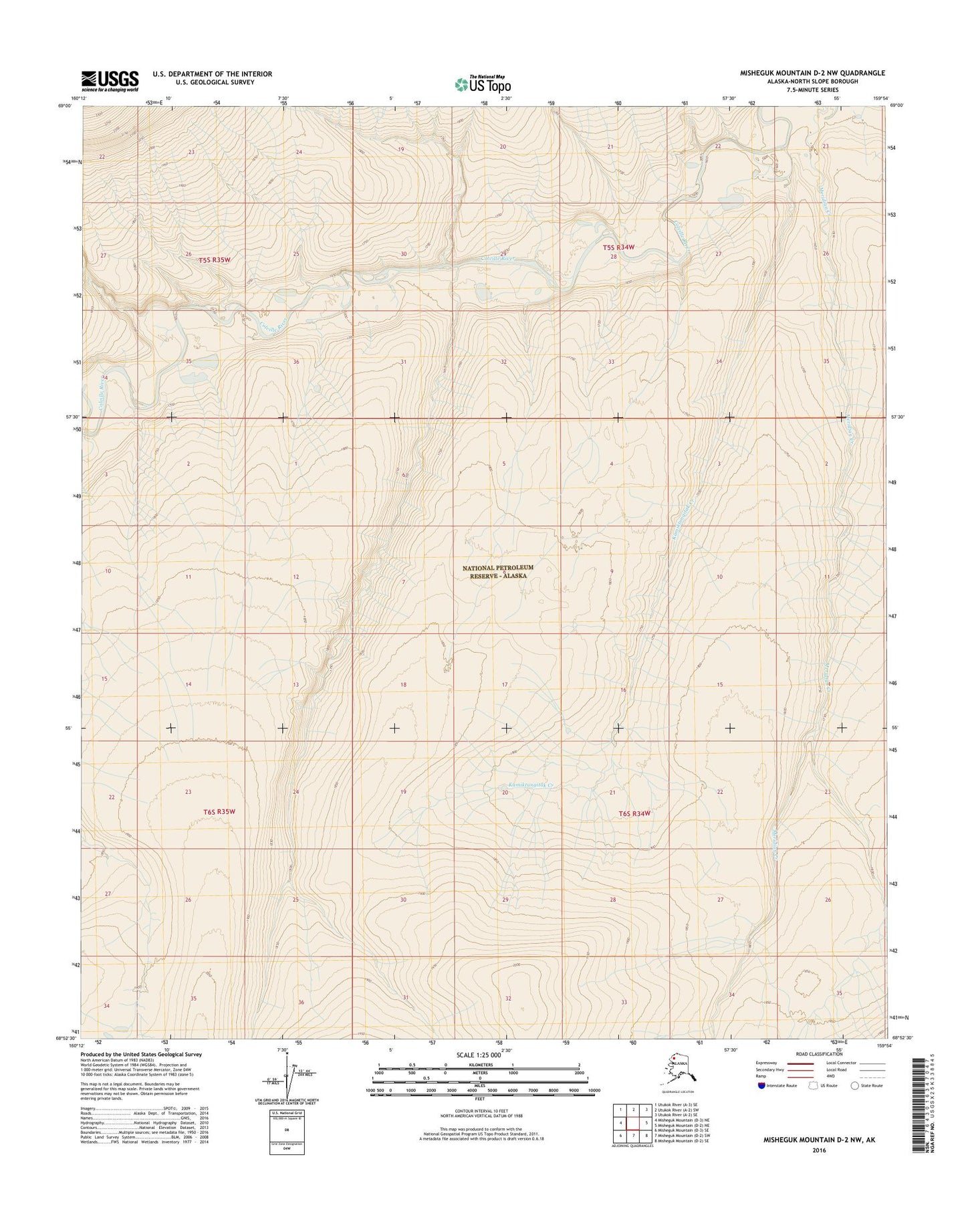 Misheguk Mountain D-2 NW Alaska US Topo Map Image