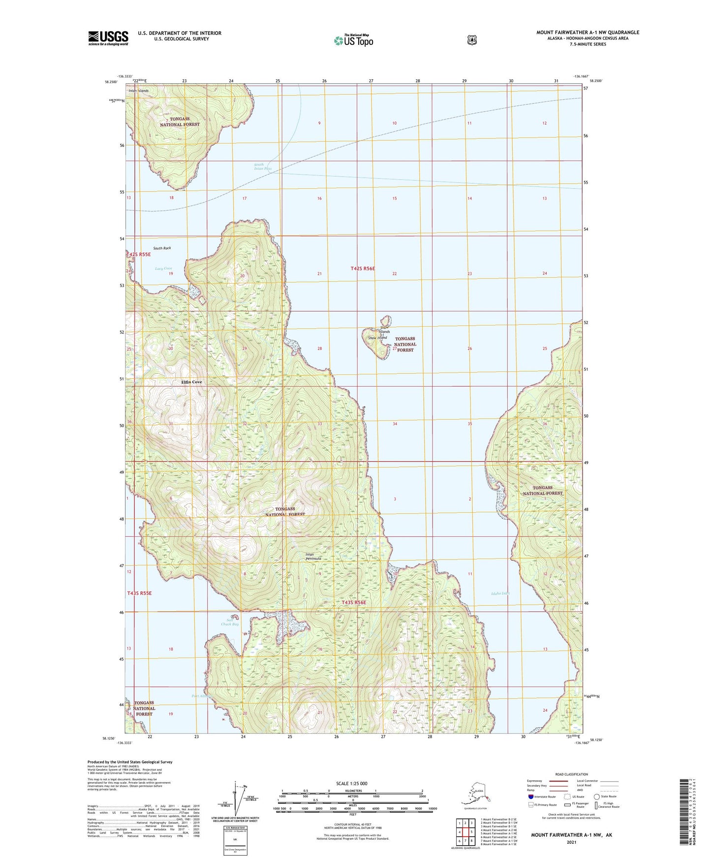 Mount Fairweather A-1 NW Alaska US Topo Map Image