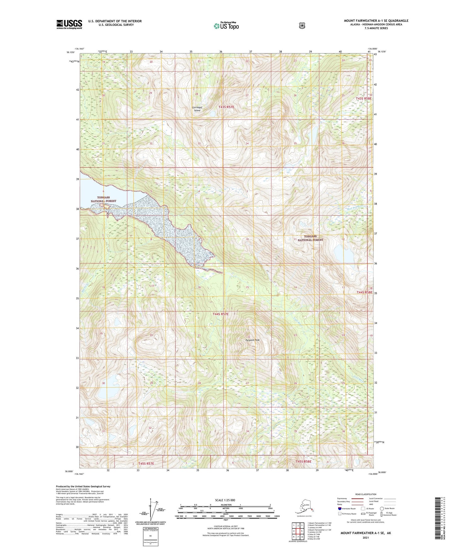 Mount Fairweather A-1 SE Alaska US Topo Map Image