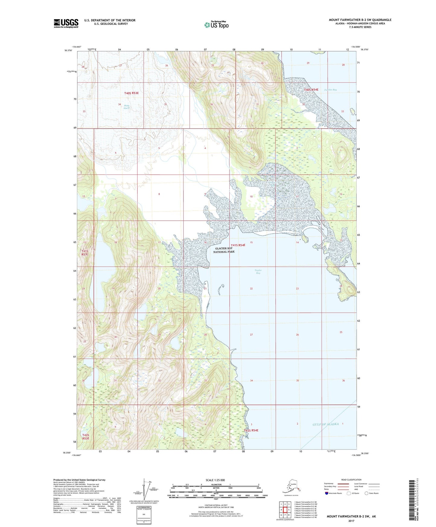 Mount Fairweather B-2 SW Alaska US Topo Map Image