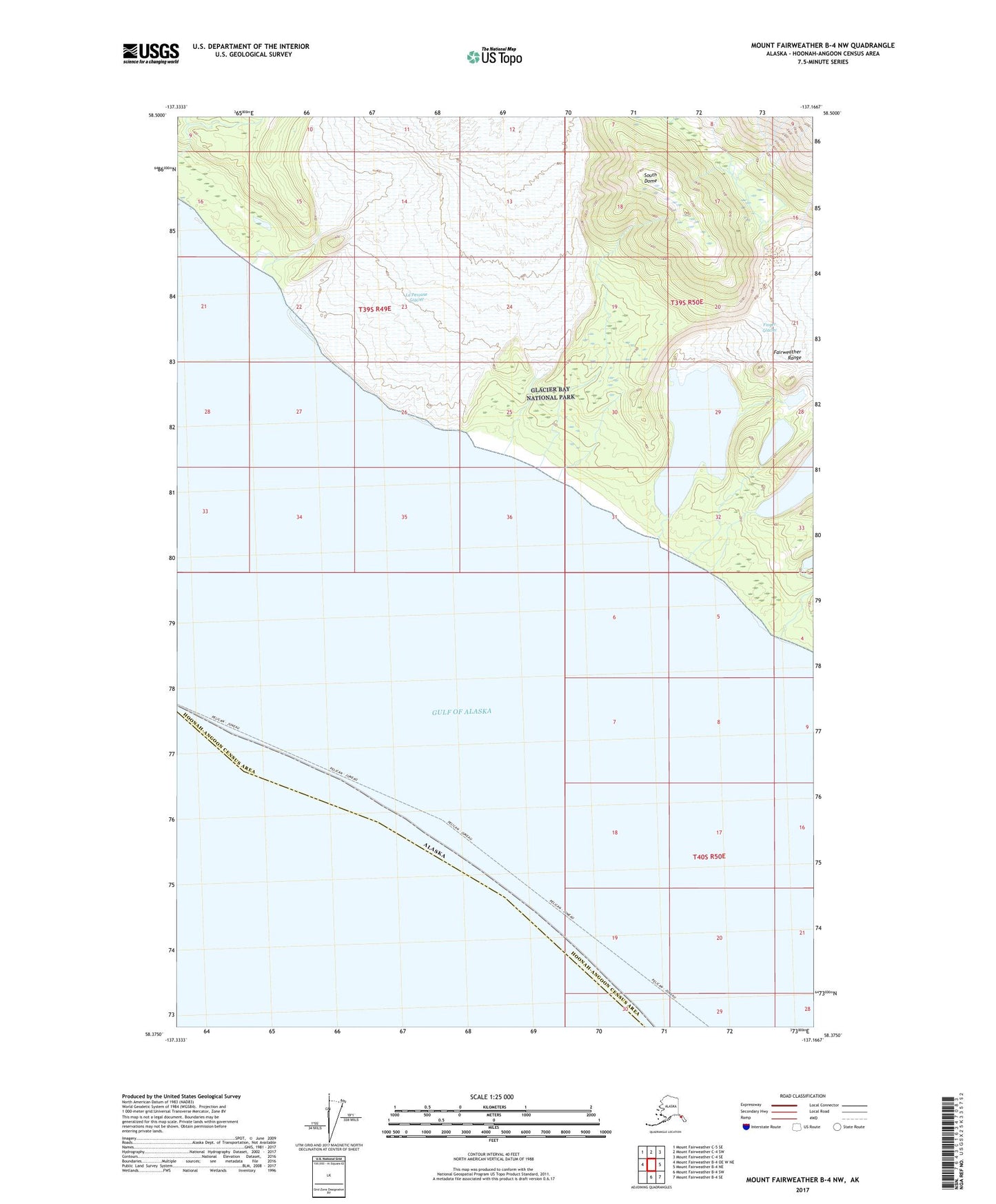 Mount Fairweather B-4 NW Alaska US Topo Map Image