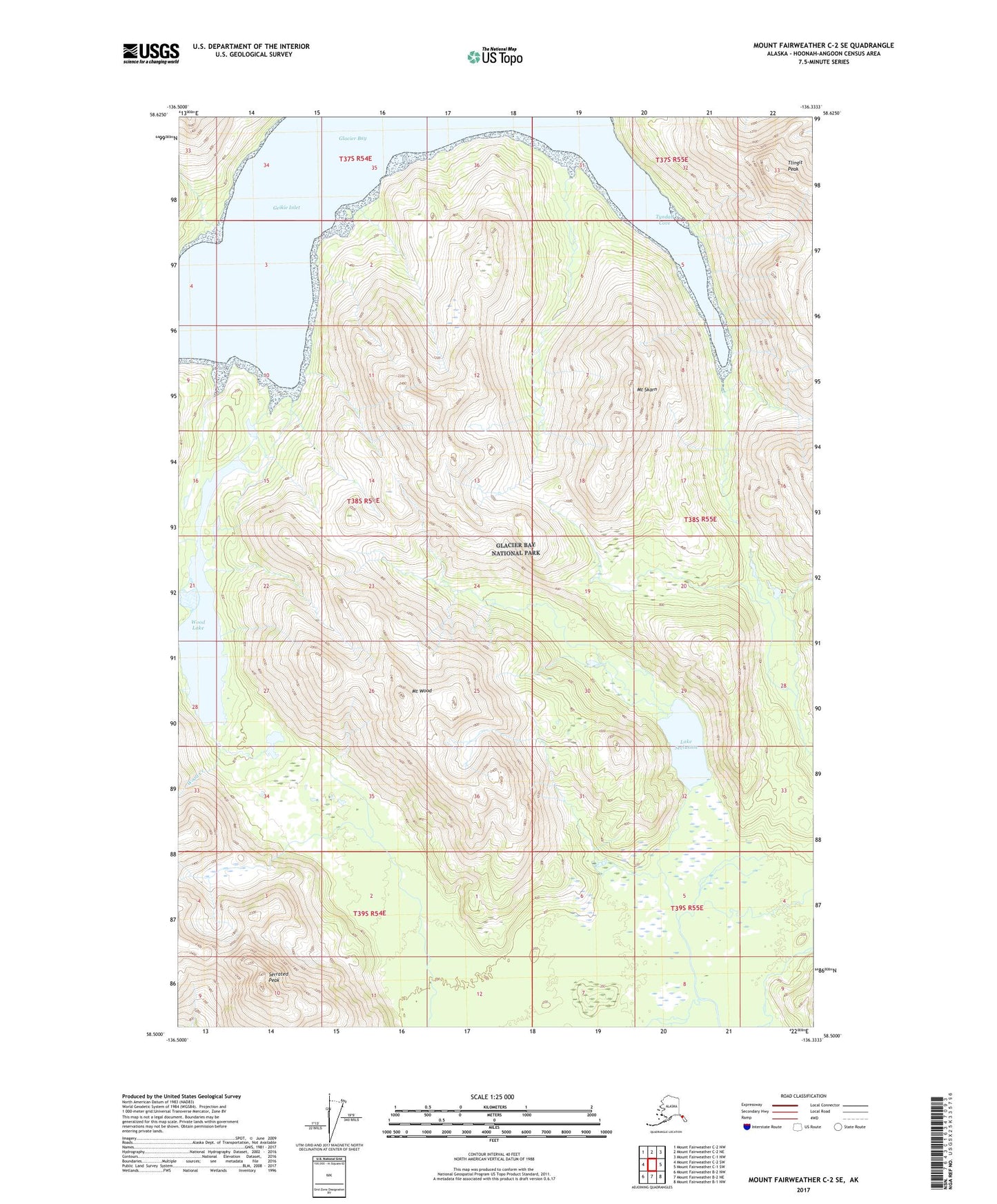 Mount Fairweather C-2 SE Alaska US Topo Map Image