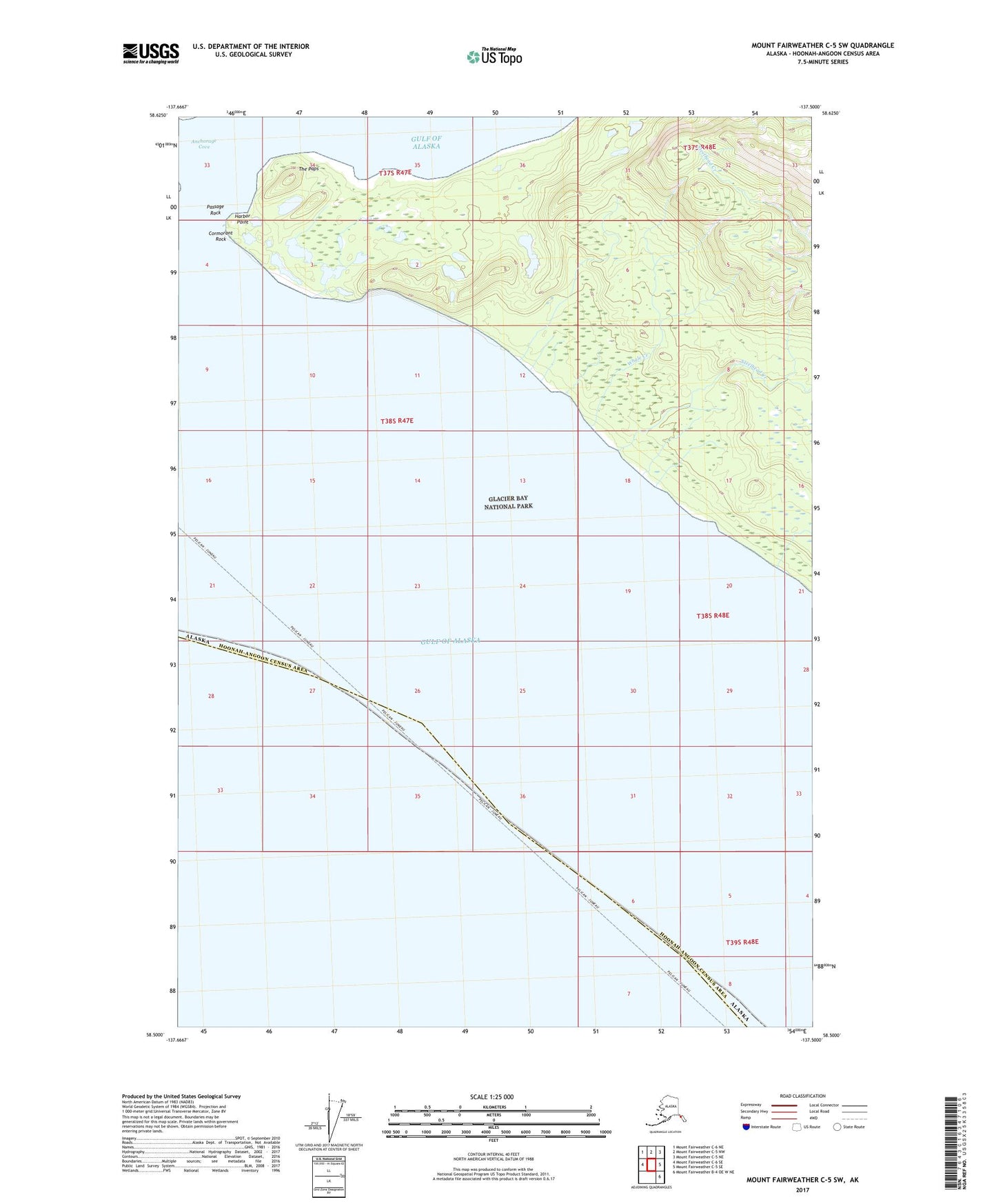 Mount Fairweather C-5 SW Alaska US Topo Map Image
