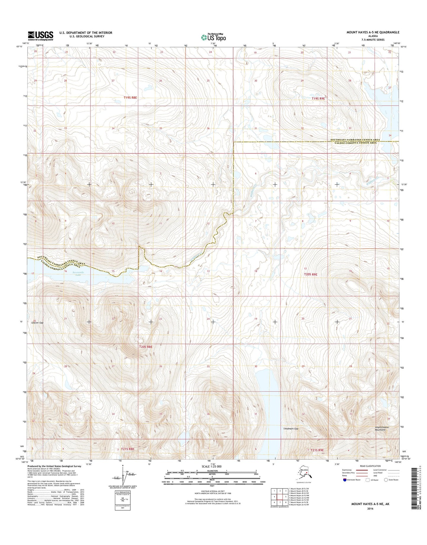 Mount Hayes A-5 NE Alaska US Topo Map Image