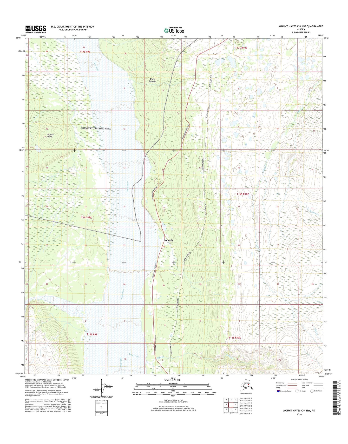 Mount Hayes C-4 NW Alaska US Topo Map Image