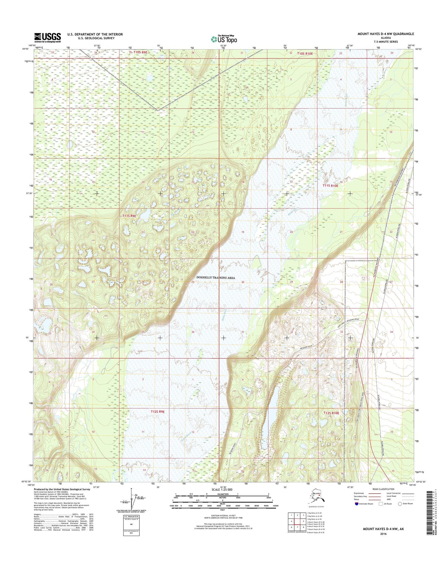 Mount Hayes D-4 NW Alaska US Topo Map Image