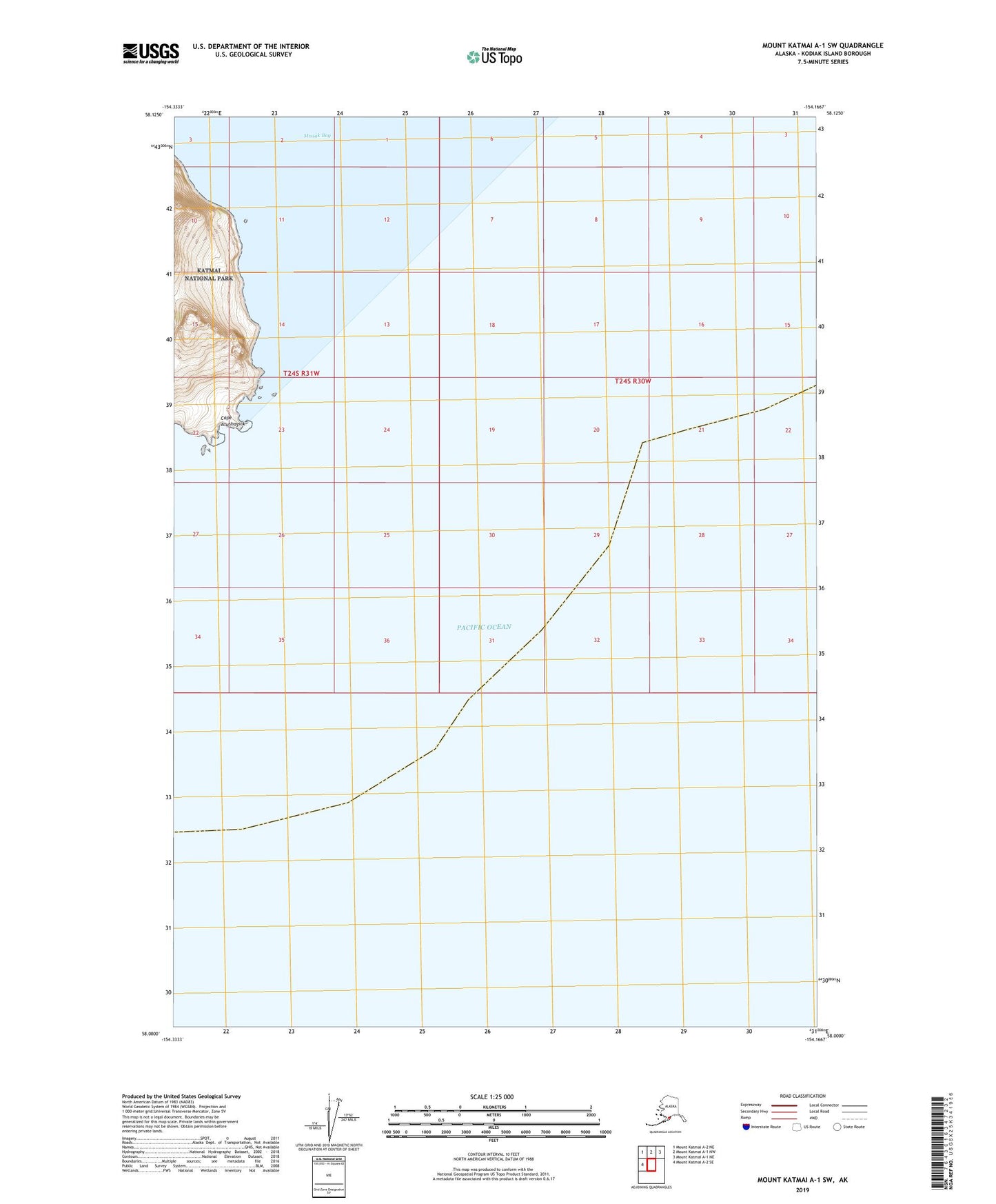 Mount Katmai A-1 SW Alaska US Topo Map Image