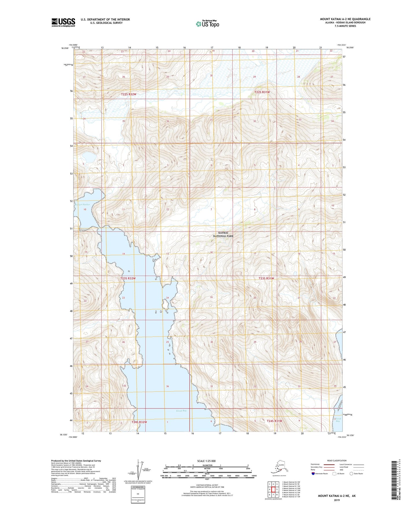 Mount Katmai A-2 NE Alaska US Topo Map Image