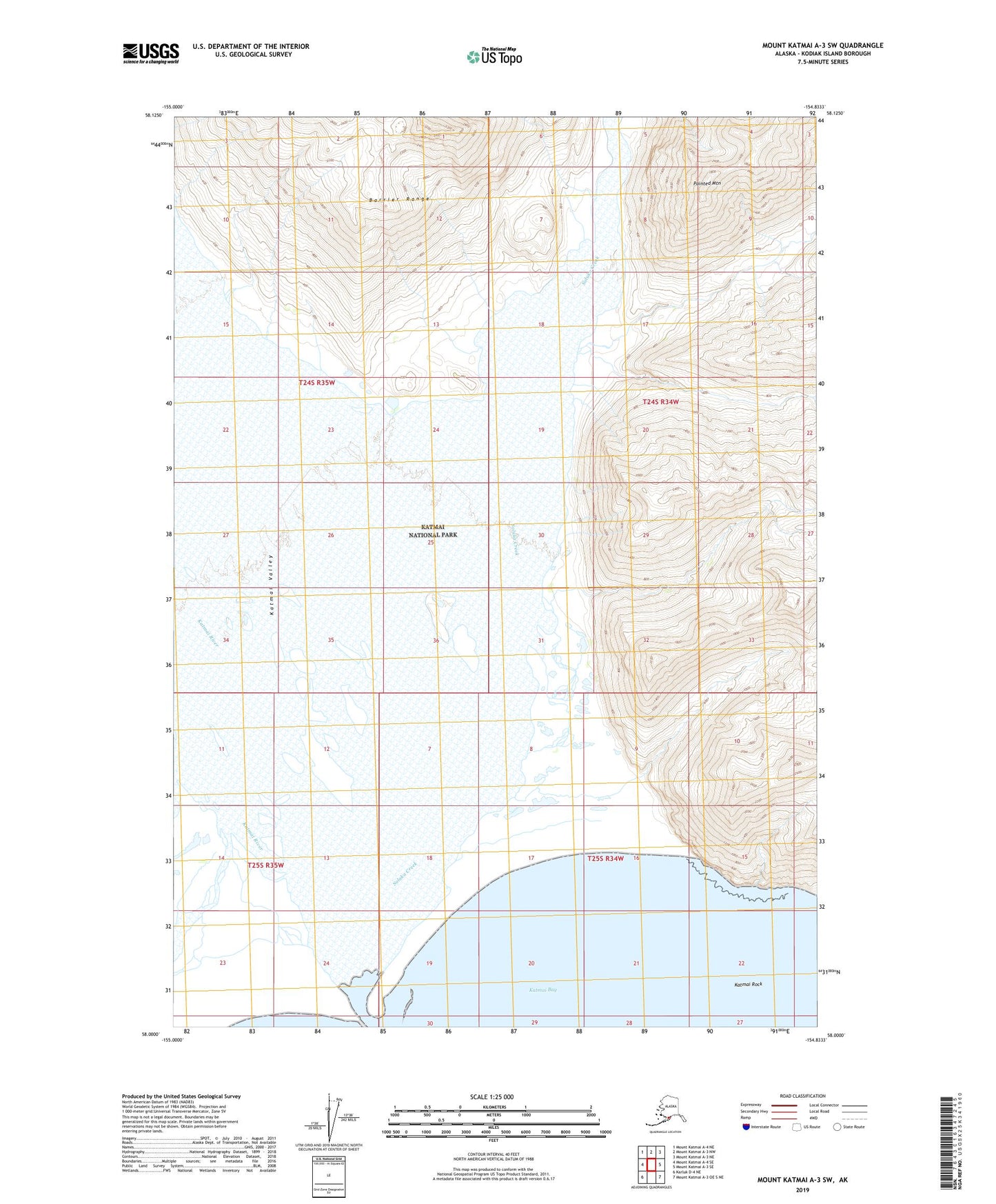Mount Katmai A-3 SW Alaska US Topo Map Image
