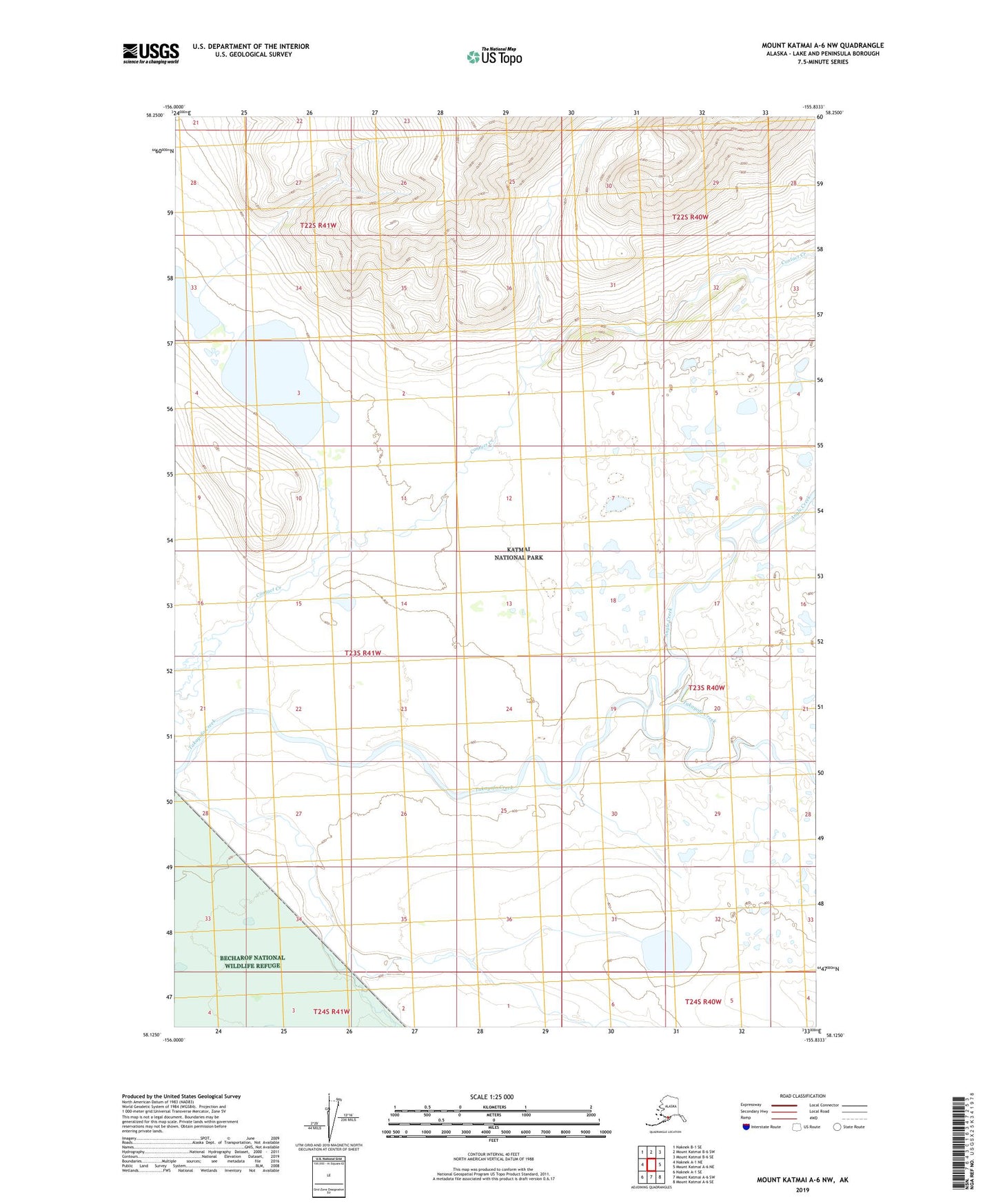Mount Katmai A-6 NW Alaska US Topo Map Image