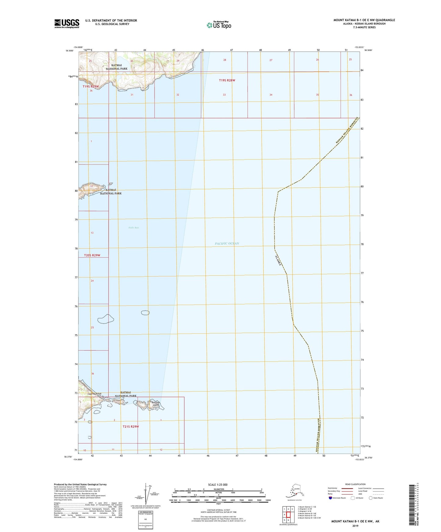Mount Katmai B-1 OE E NW Alaska US Topo Map Image