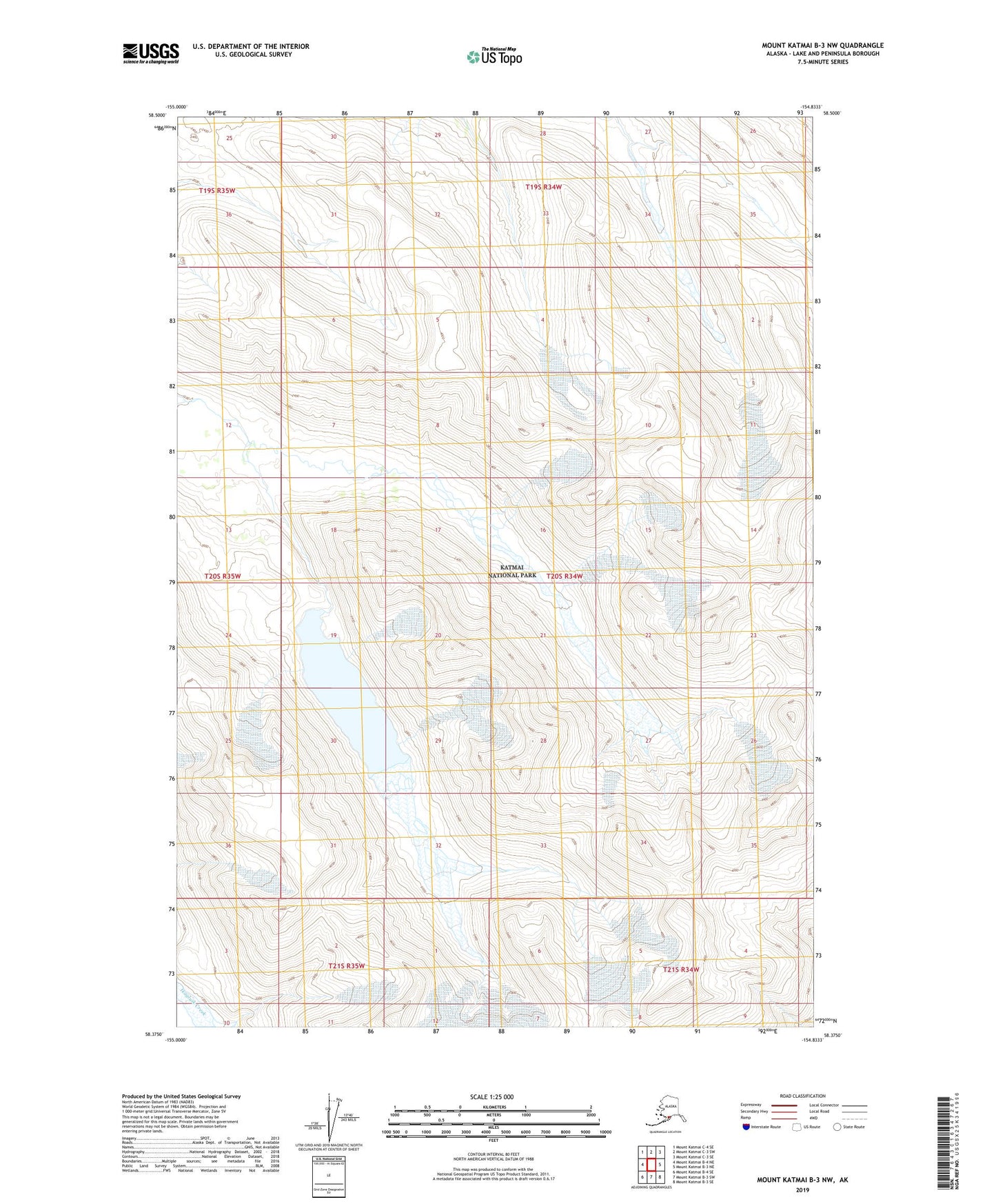 Mount Katmai B-3 NW Alaska US Topo Map Image