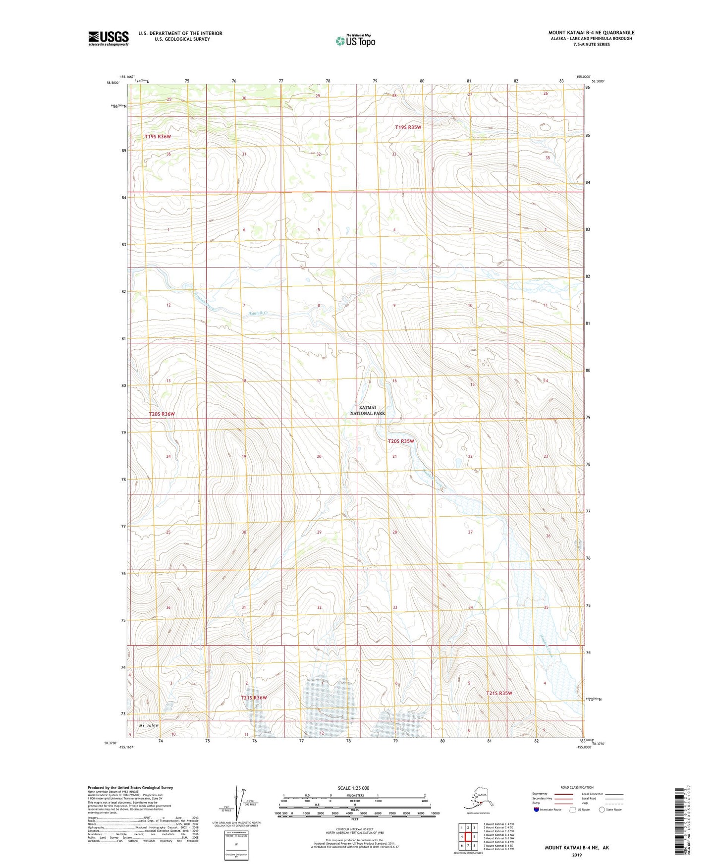 Mount Katmai B-4 NE Alaska US Topo Map Image