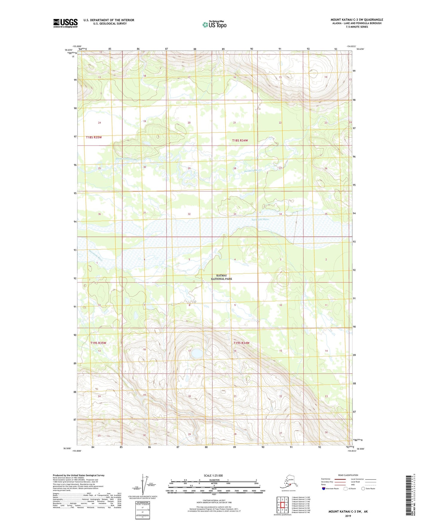 Mount Katmai C-3 SW Alaska US Topo Map Image