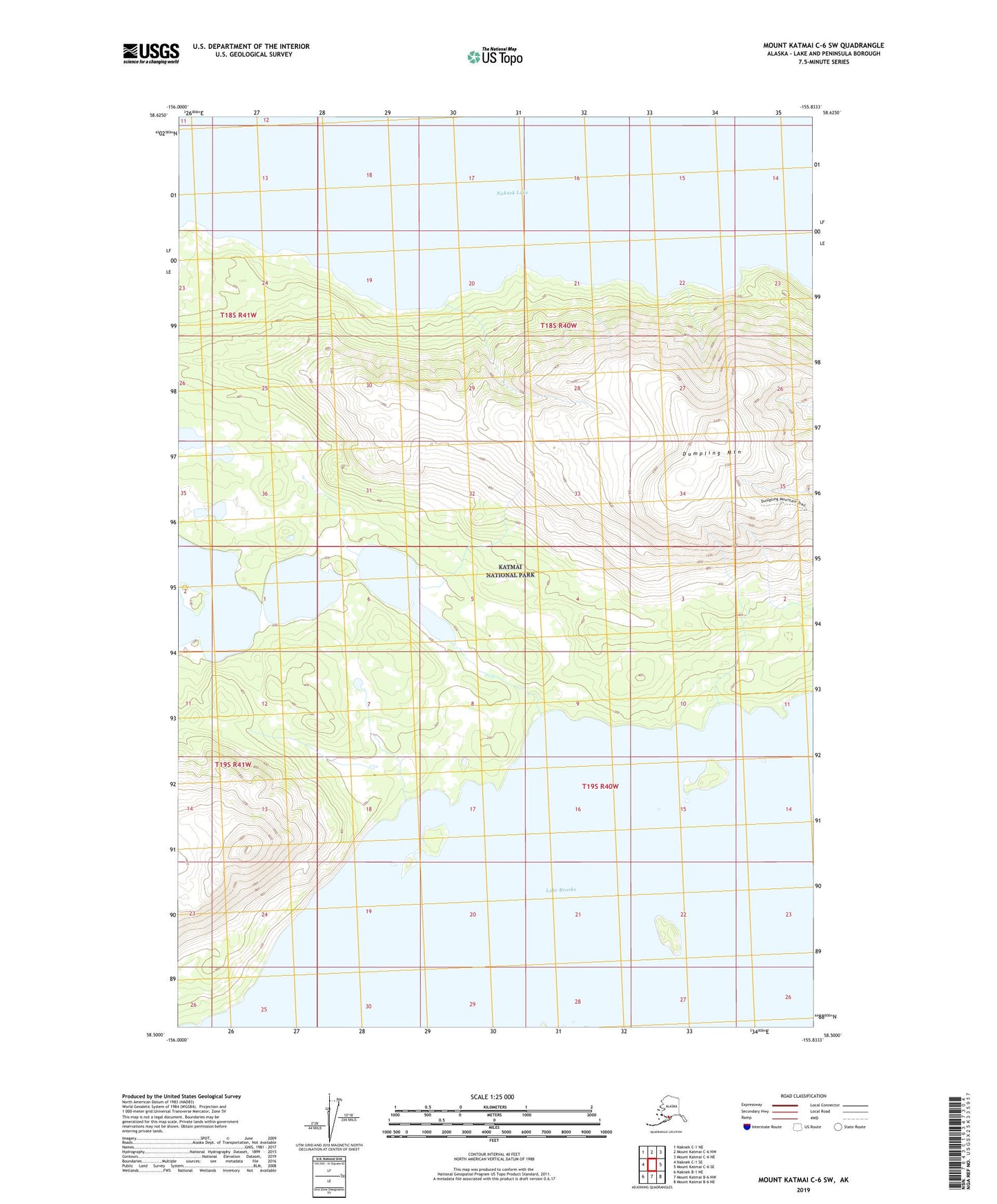 Mount Katmai C-6 SW Alaska US Topo Map Image