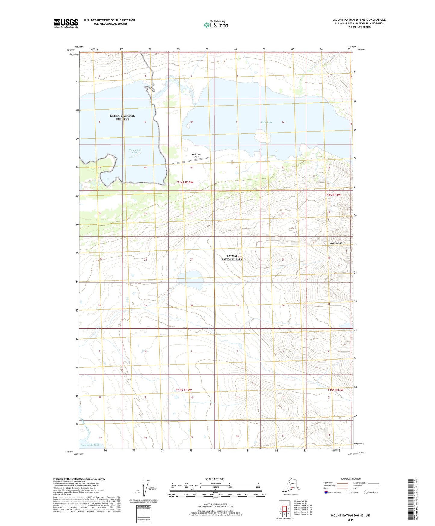 Mount Katmai D-4 NE Alaska US Topo Map Image