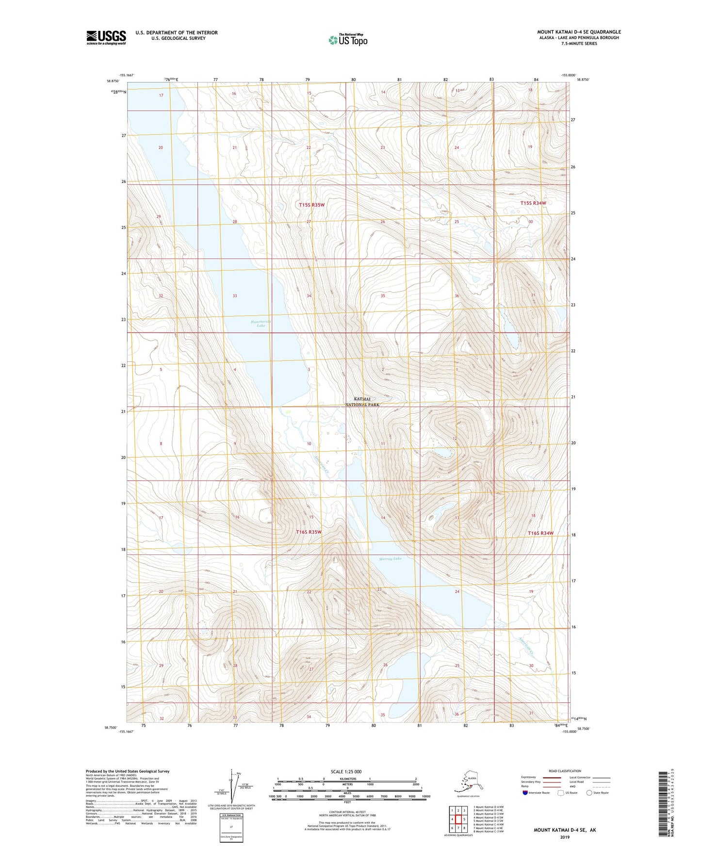 Mount Katmai D-4 SE Alaska US Topo Map Image