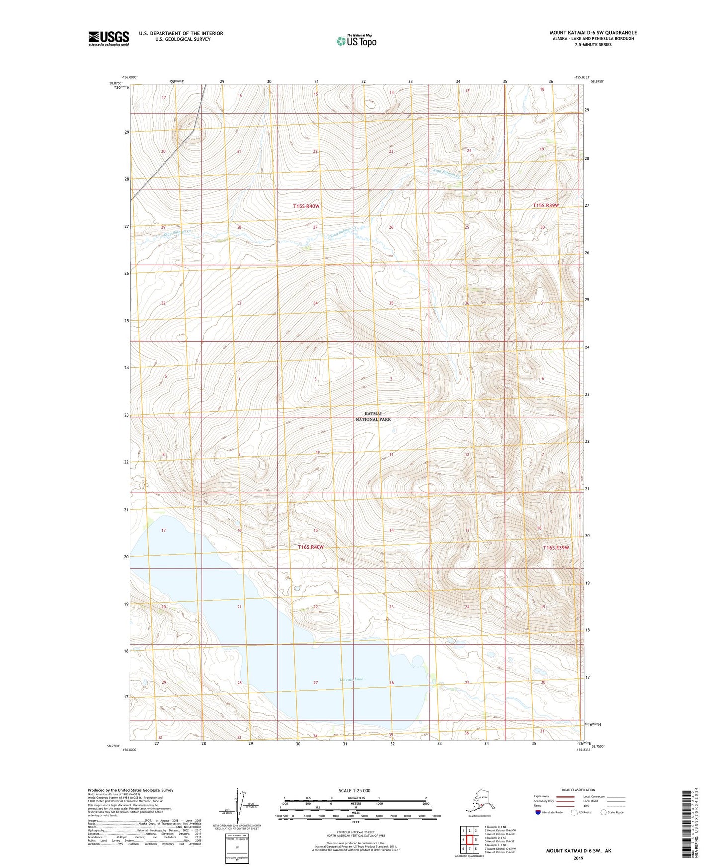 Mount Katmai D-6 SW Alaska US Topo Map Image