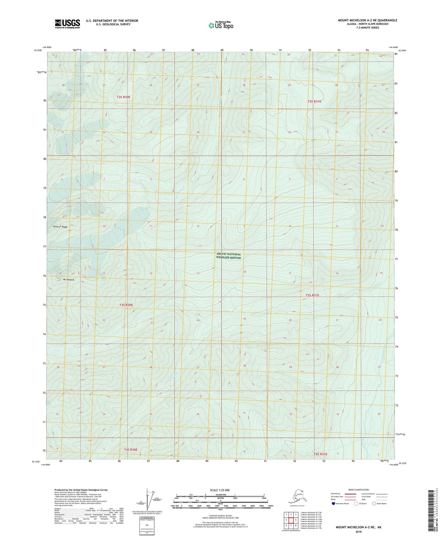 Mount Michelson A-2 NE Alaska US Topo Map Image