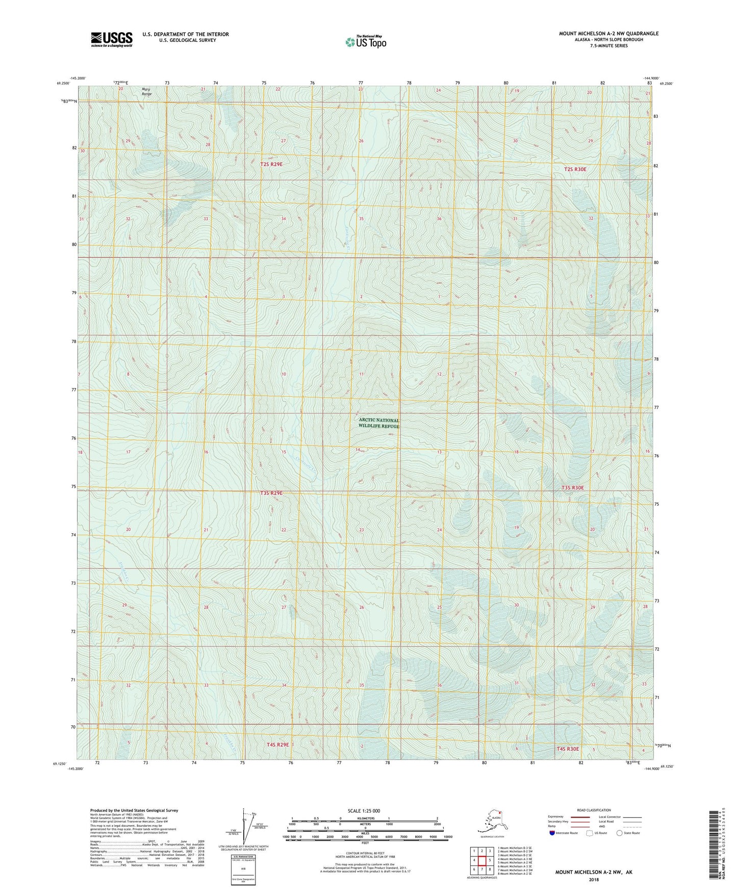 Mount Michelson A-2 NW Alaska US Topo Map Image