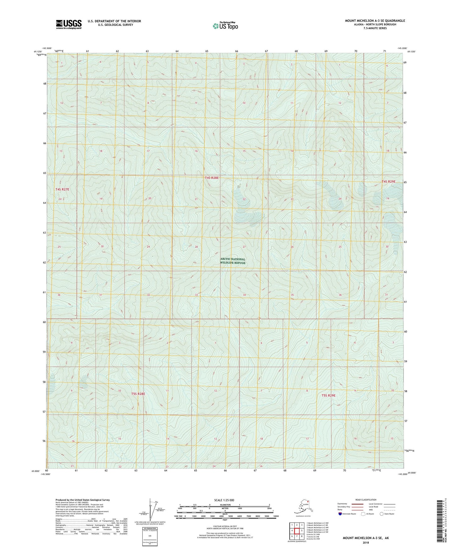 Mount Michelson A-3 SE Alaska US Topo Map Image