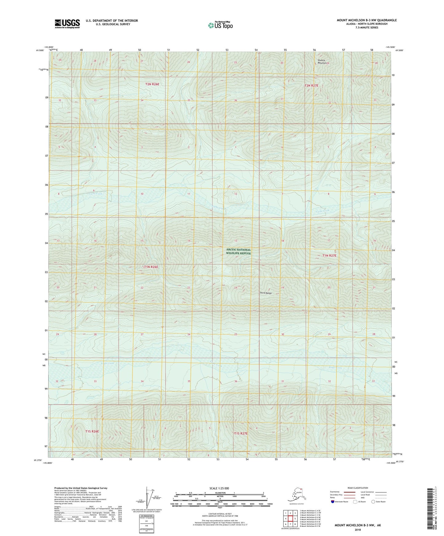 Mount Michelson B-3 NW Alaska US Topo Map Image