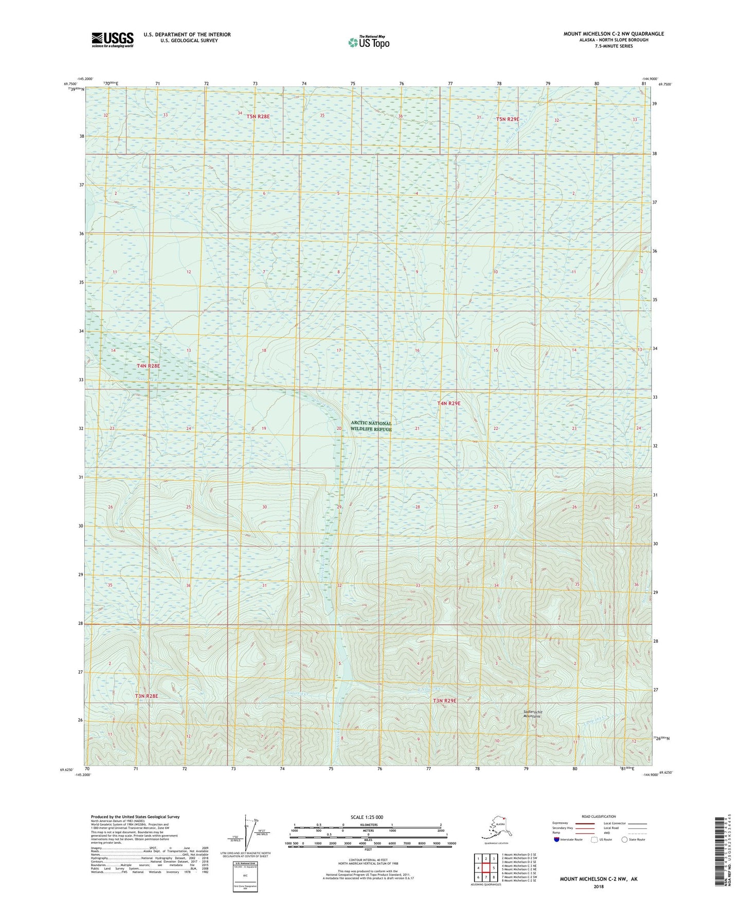 Mount Michelson C-2 NW Alaska US Topo Map Image
