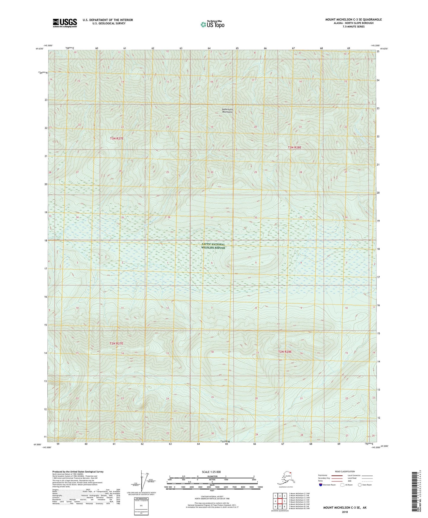 Mount Michelson C-3 SE Alaska US Topo Map Image