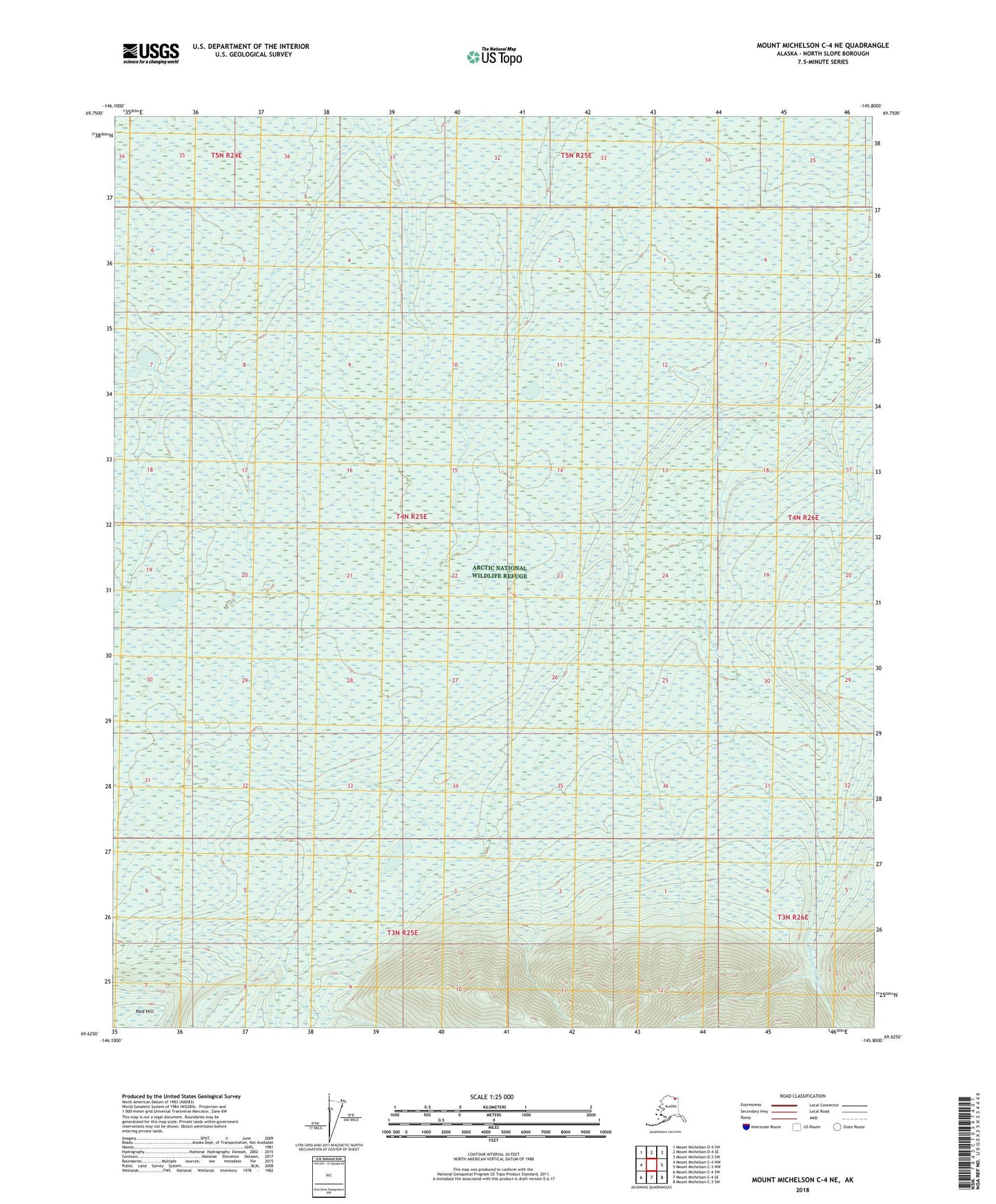 Mount Michelson C-4 NE Alaska US Topo Map Image