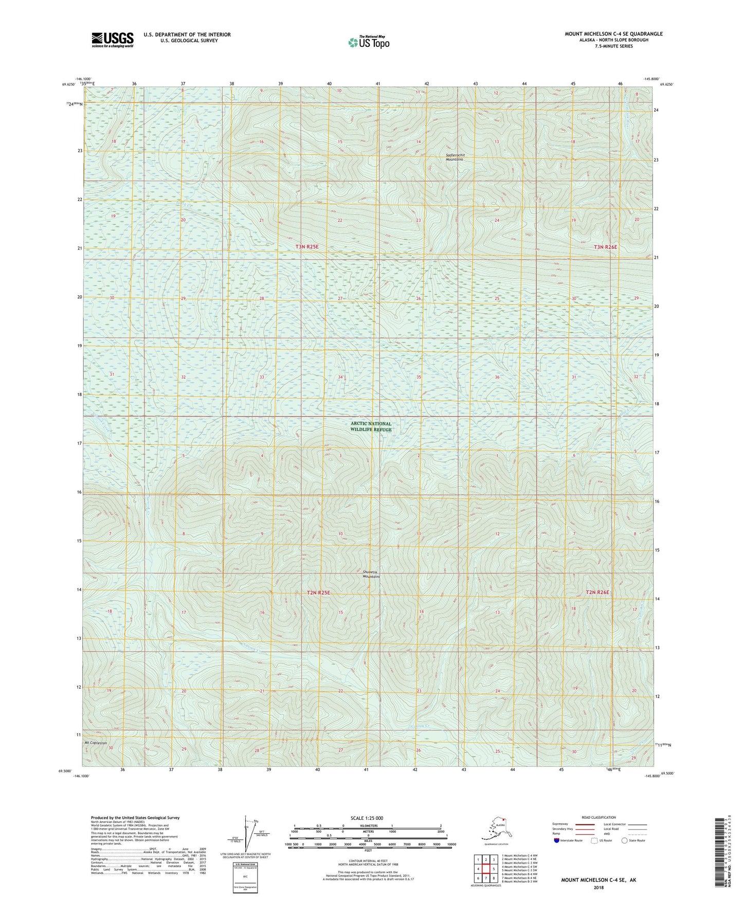 Mount Michelson C-4 SE Alaska US Topo Map Image