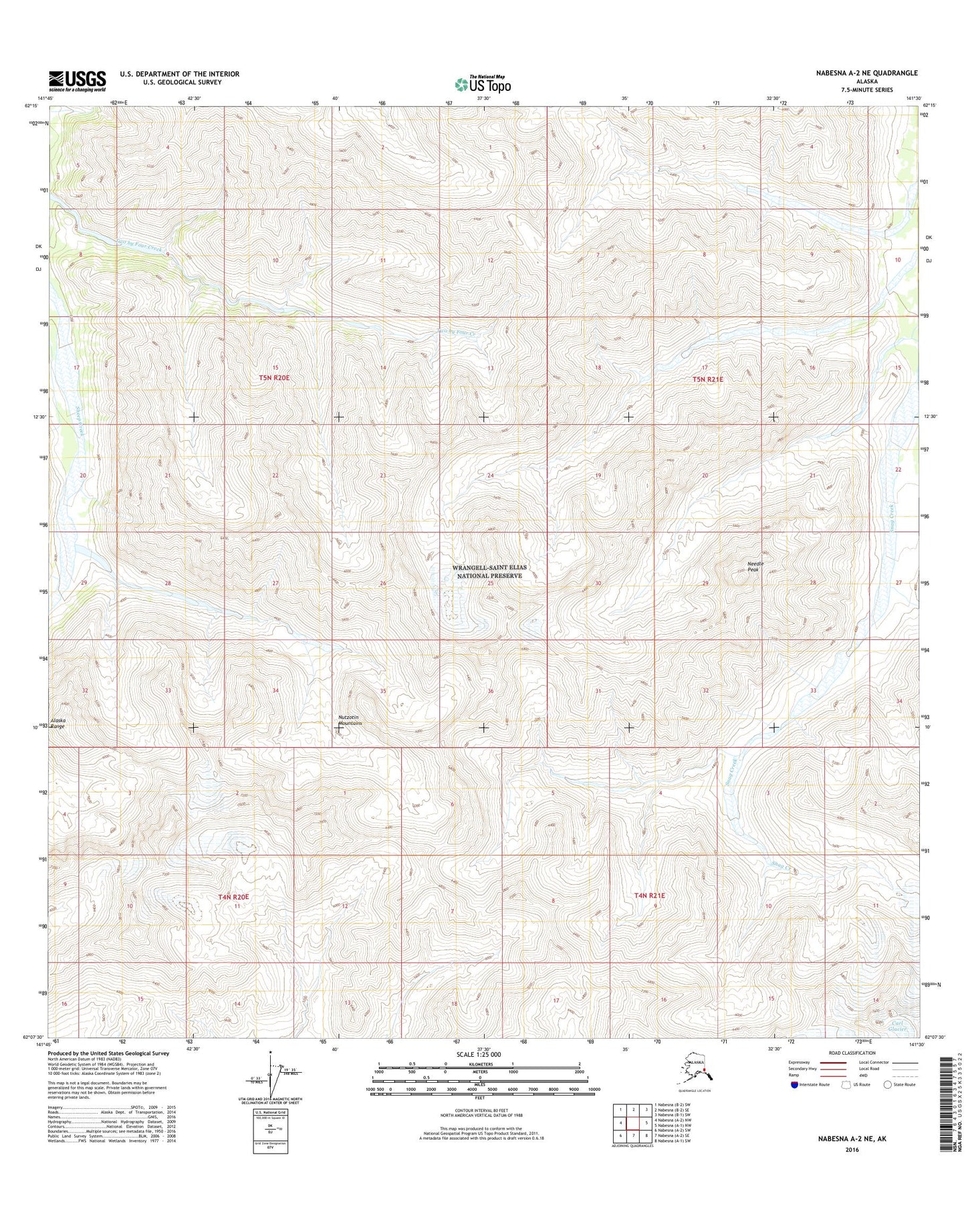 Nabesna A-2 NE Alaska US Topo Map Image
