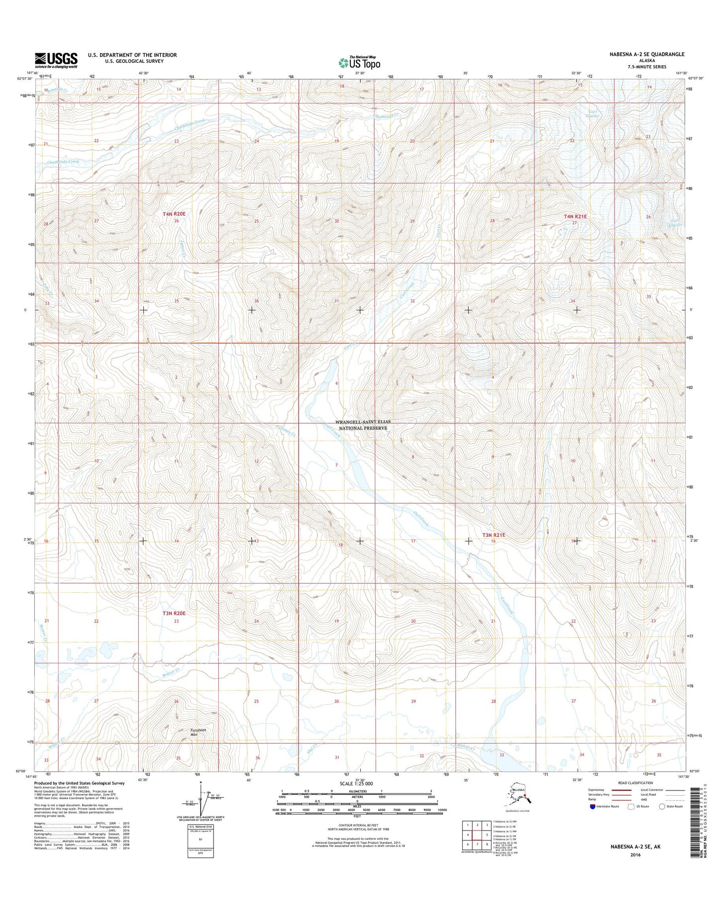 Nabesna A-2 SE Alaska US Topo Map Image