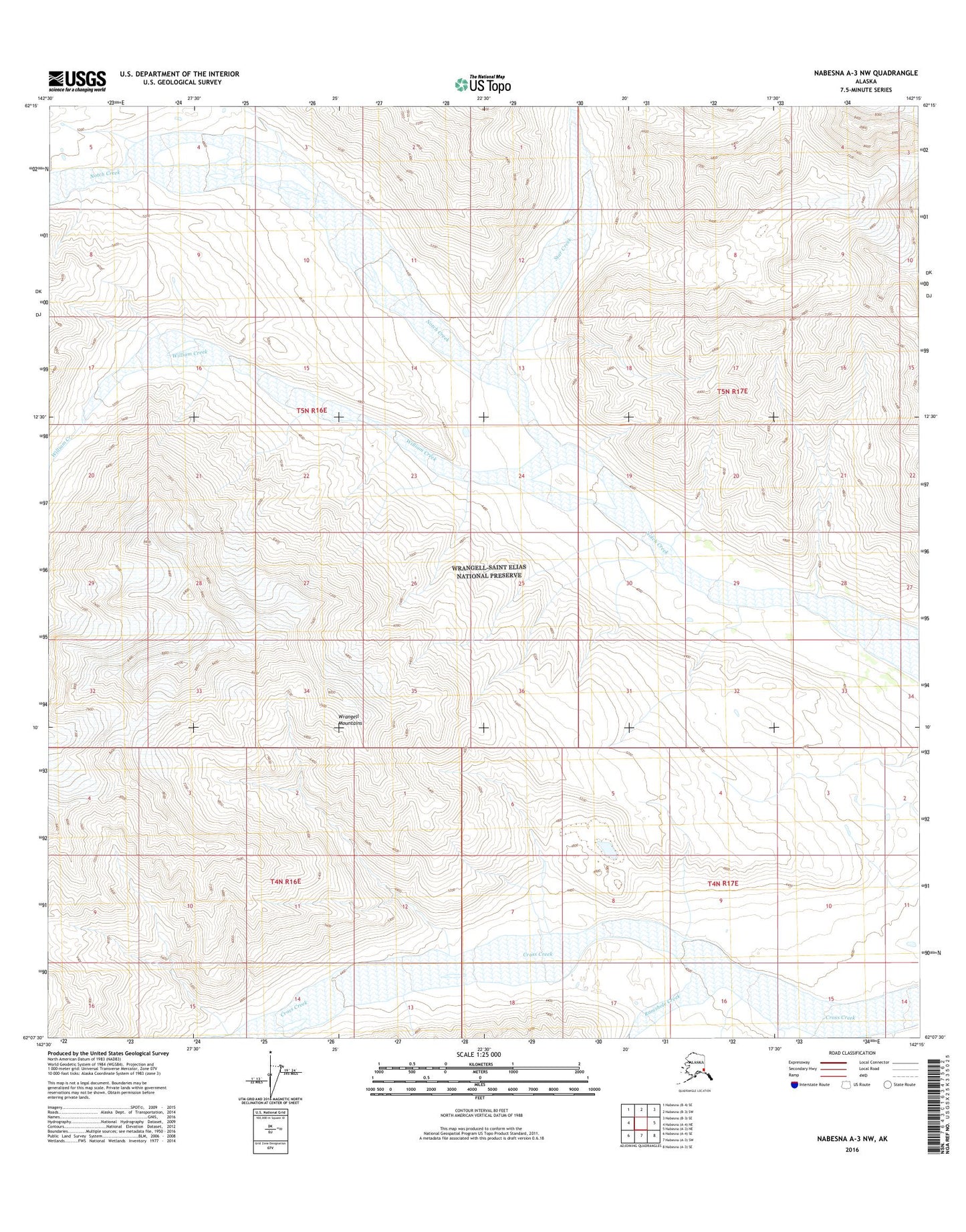 Nabesna A-3 NW Alaska US Topo Map Image