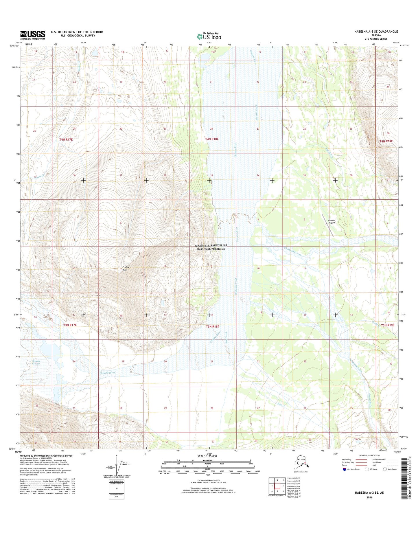 Nabesna A-3 SE Alaska US Topo Map Image