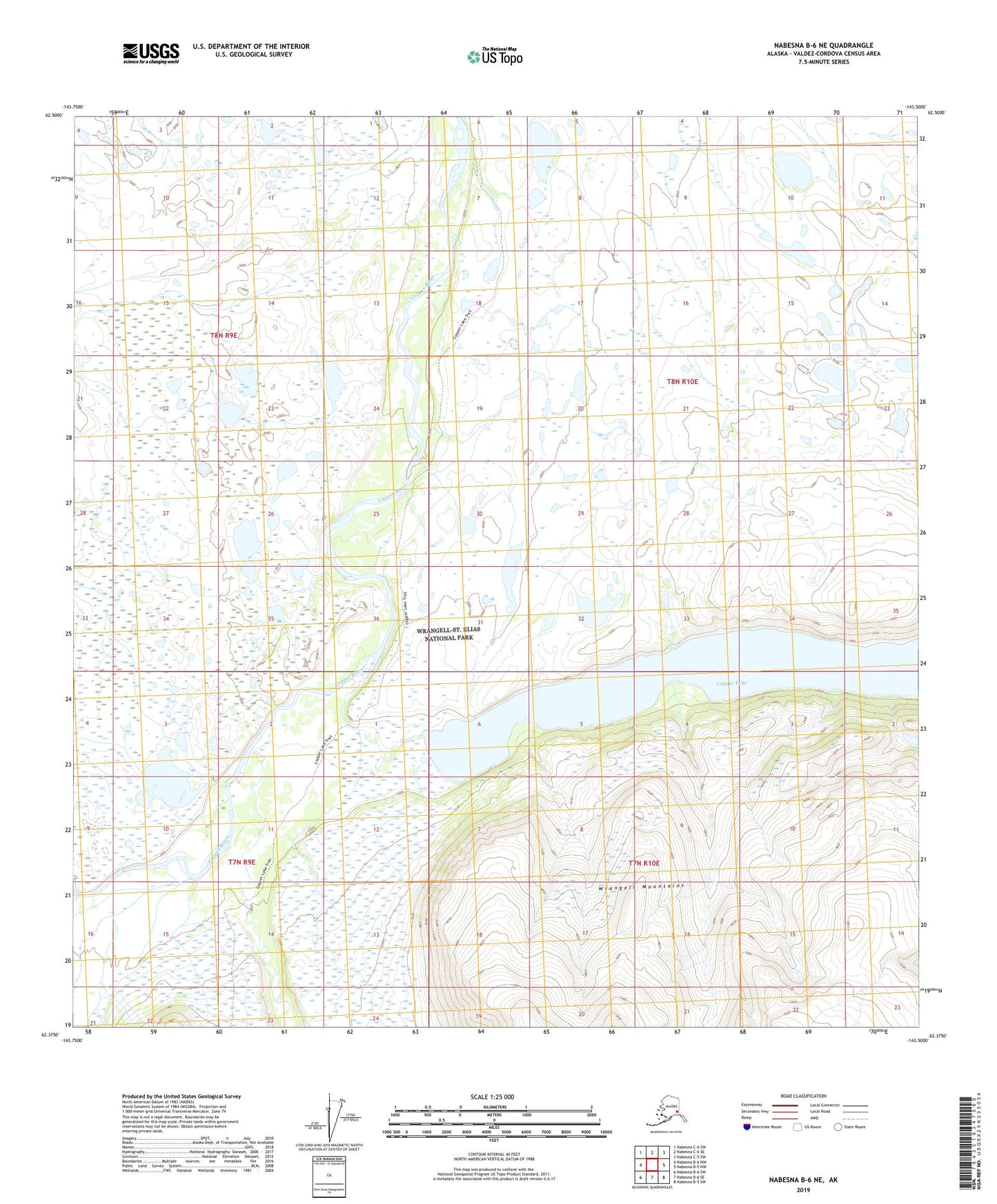 Nabesna B-6 NE Alaska US Topo Map Image