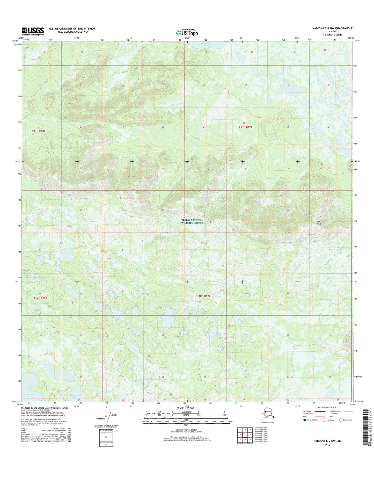 Nabesna C-2 NW Alaska US Topo Map Image