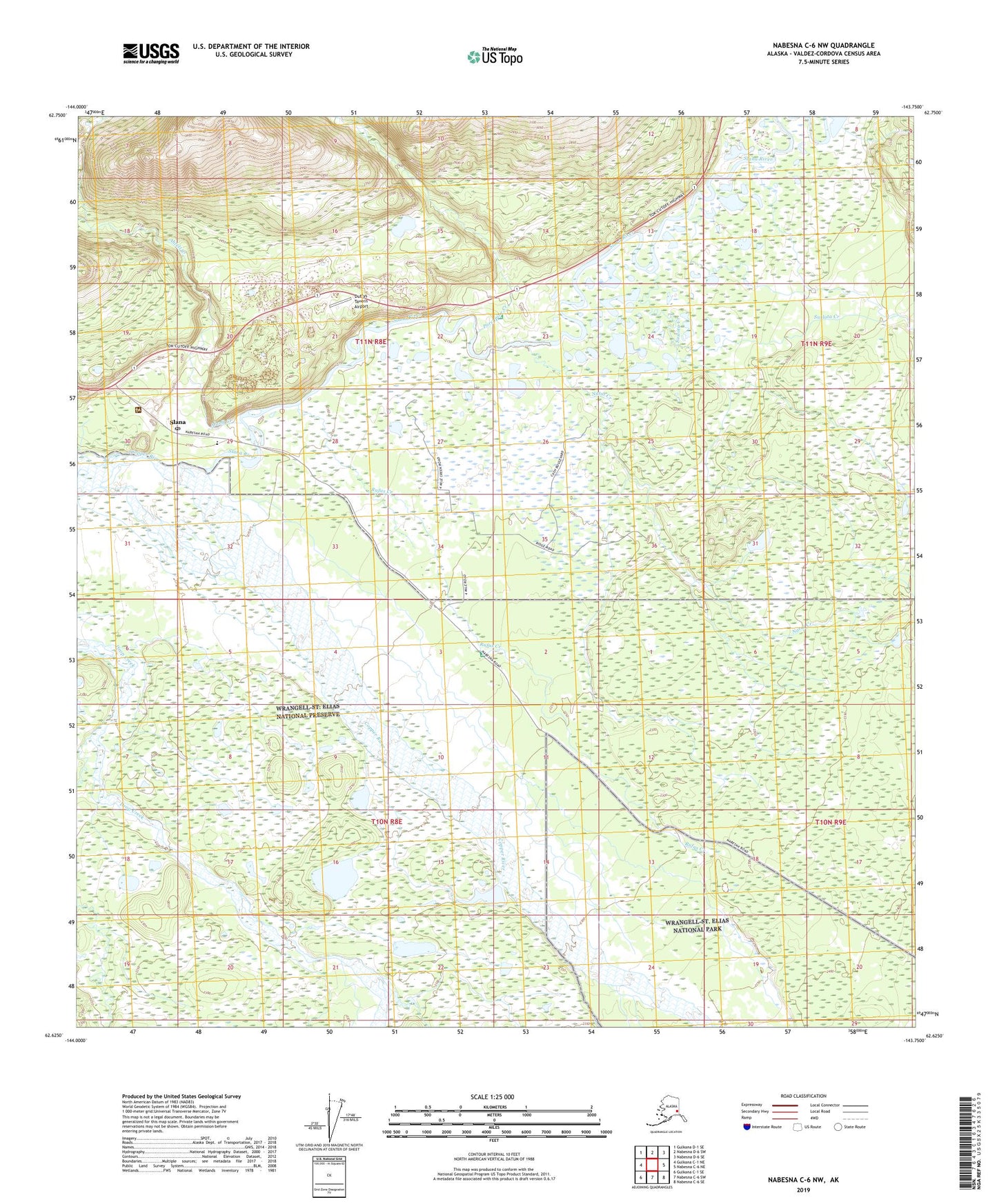 Nabesna C-6 NW Alaska US Topo Map Image