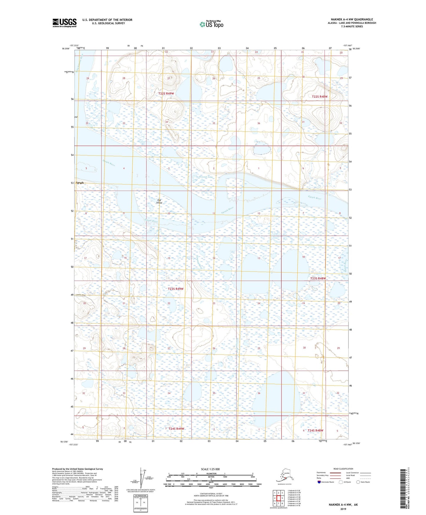 Naknek A-4 NW Alaska US Topo Map Image