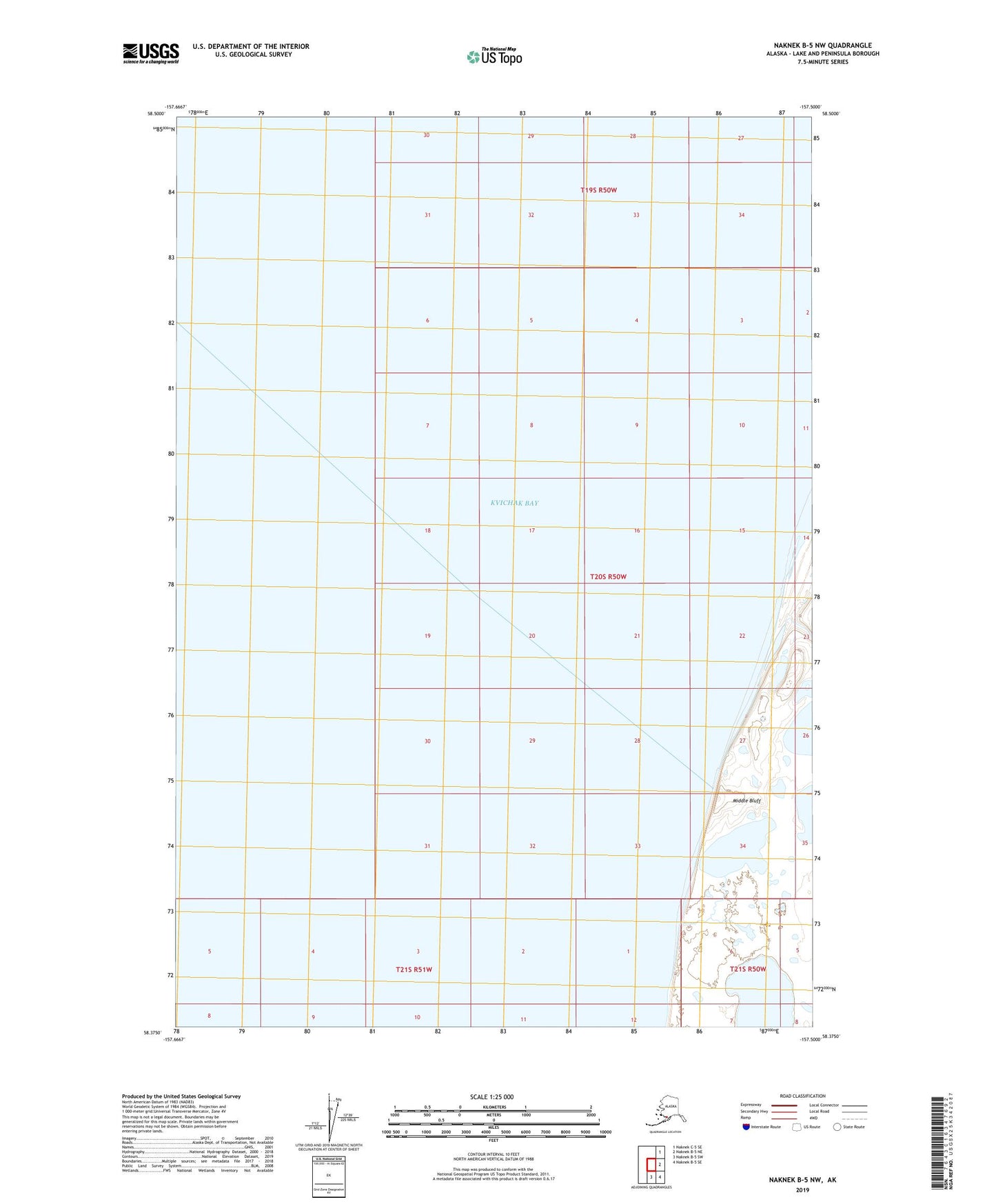 Naknek B-5 NW Alaska US Topo Map Image