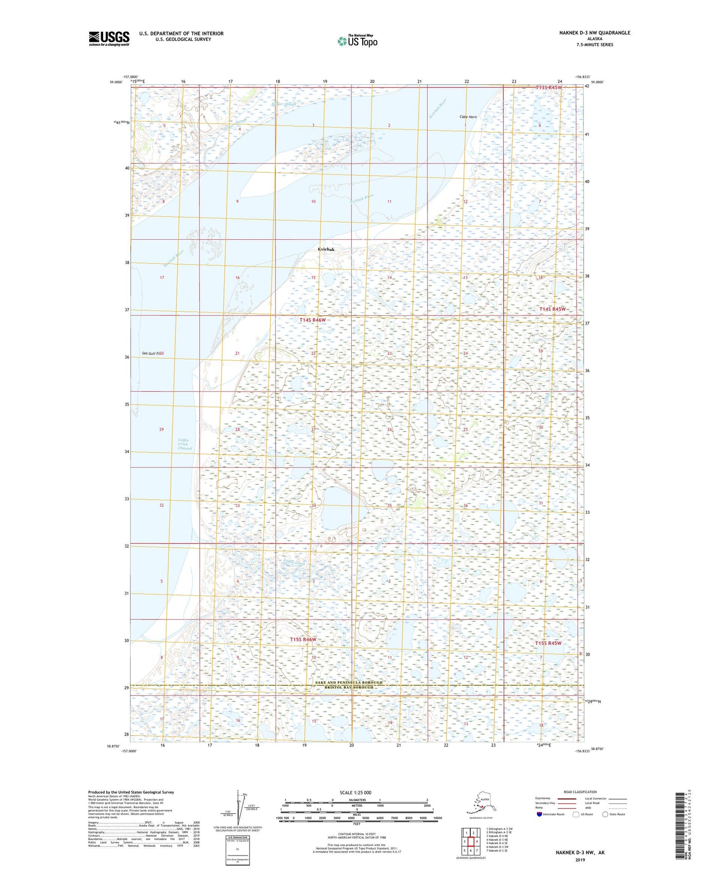 Naknek D-3 NW Alaska US Topo Map Image